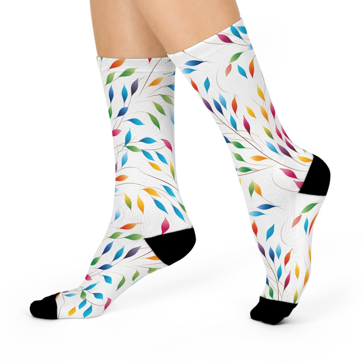 Rainbow Leaves Cushioned Crew Socks