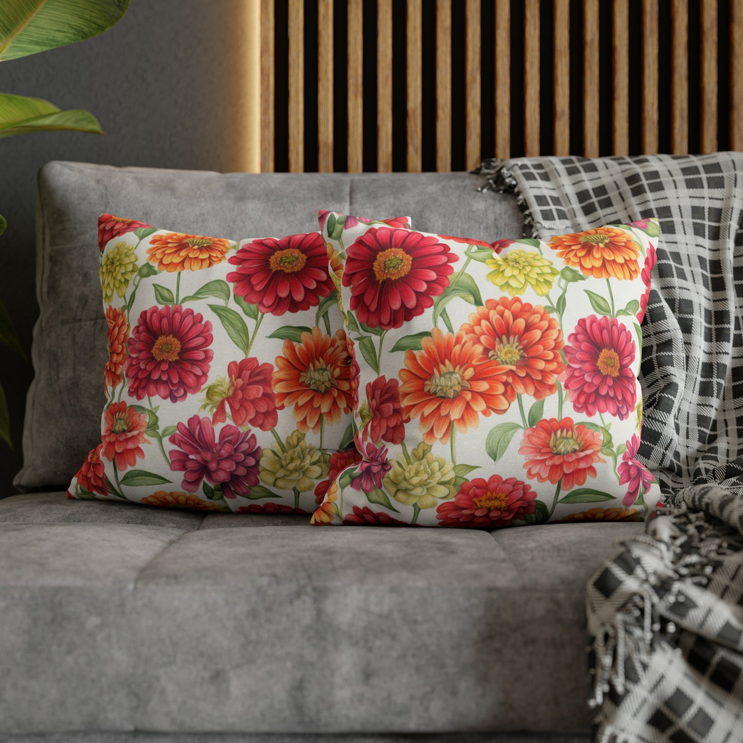 Zinnias Square Pillow Case