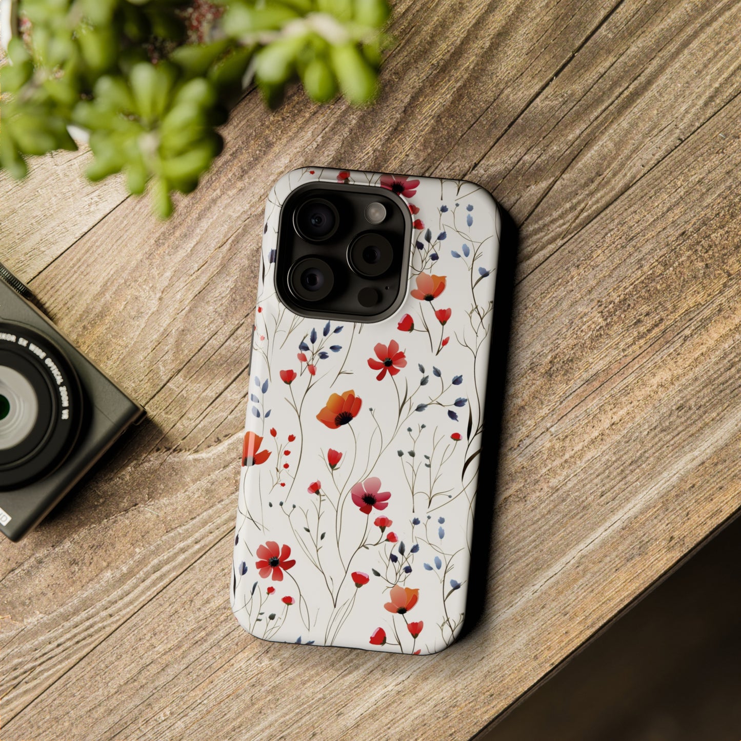 Dainty Coral Wildflowers MagSafe Tough iPhone Case
