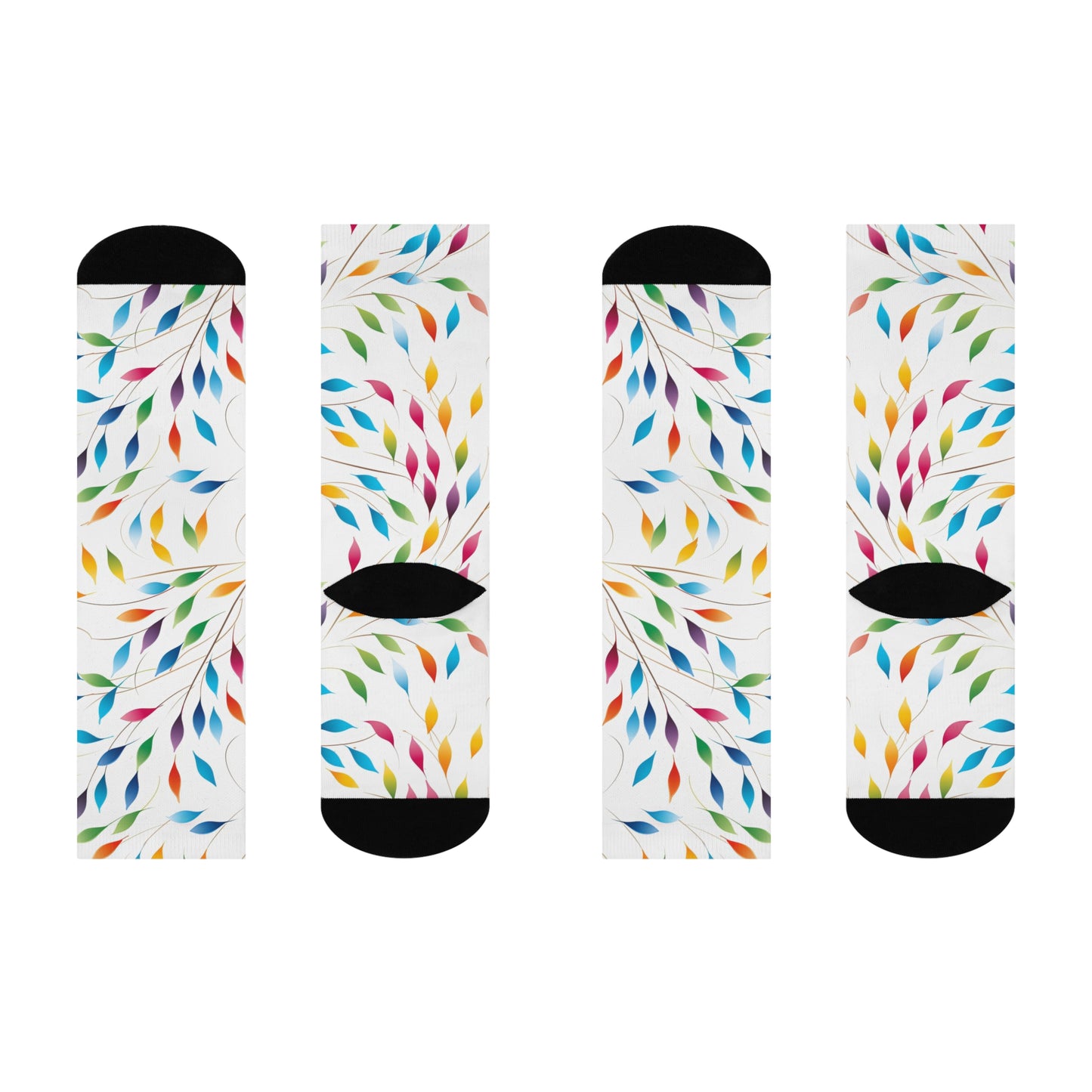 Rainbow Leaves Cushioned Crew Socks