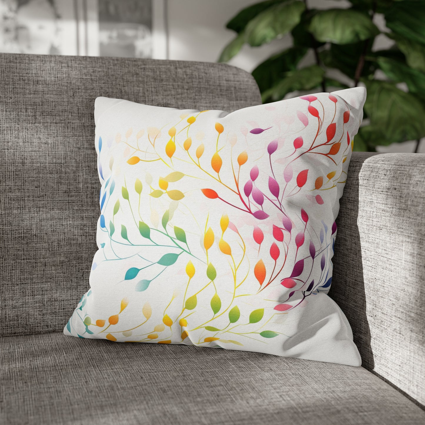 Prismatic Vines Square Pillow Case
