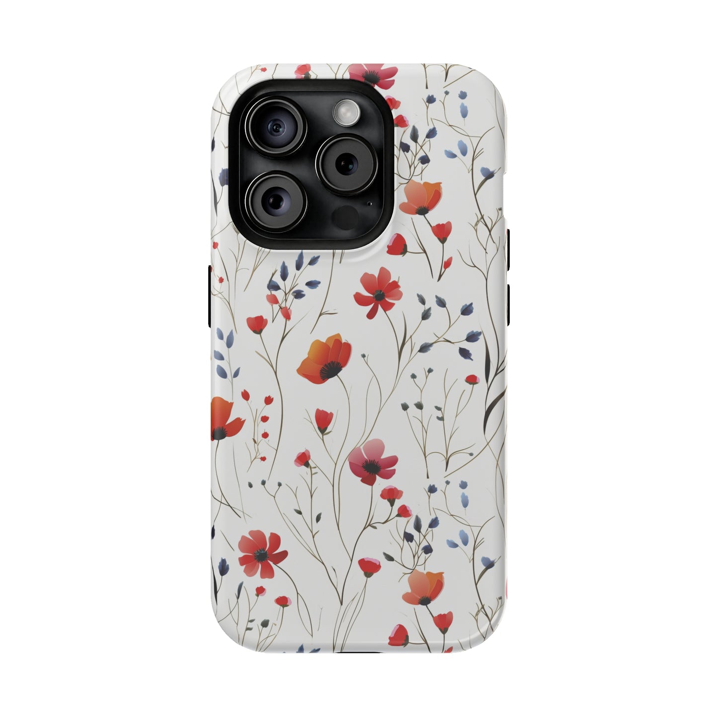 Dainty Coral Wildflowers MagSafe Tough iPhone Case
