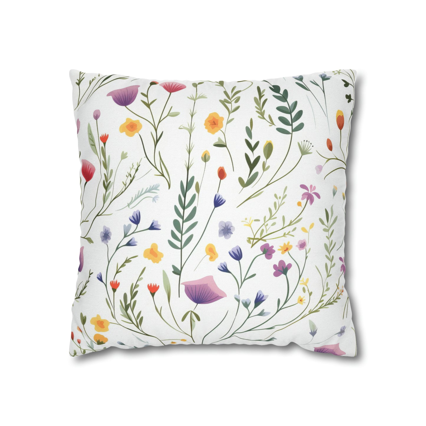 Dainty Wildflowers Square Pillow Case