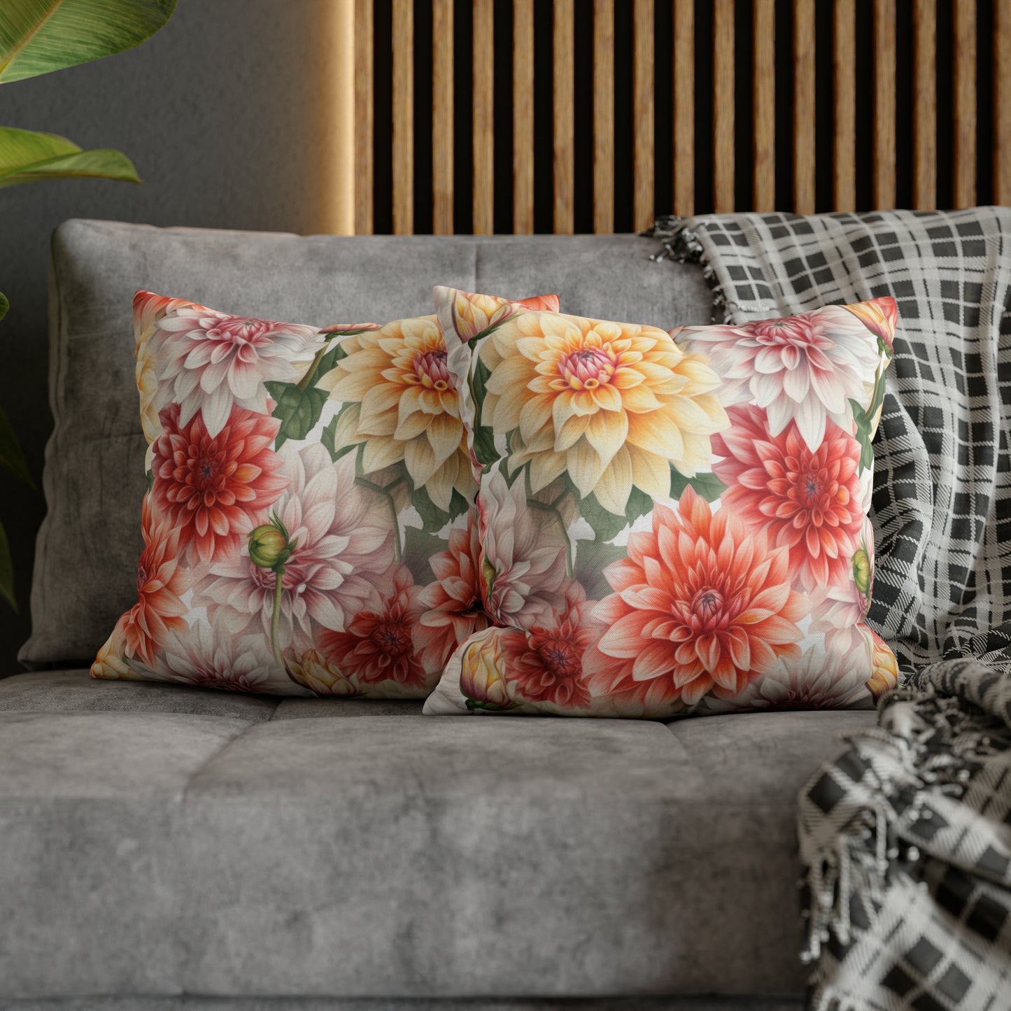 Dahlias Square Pillow Case
