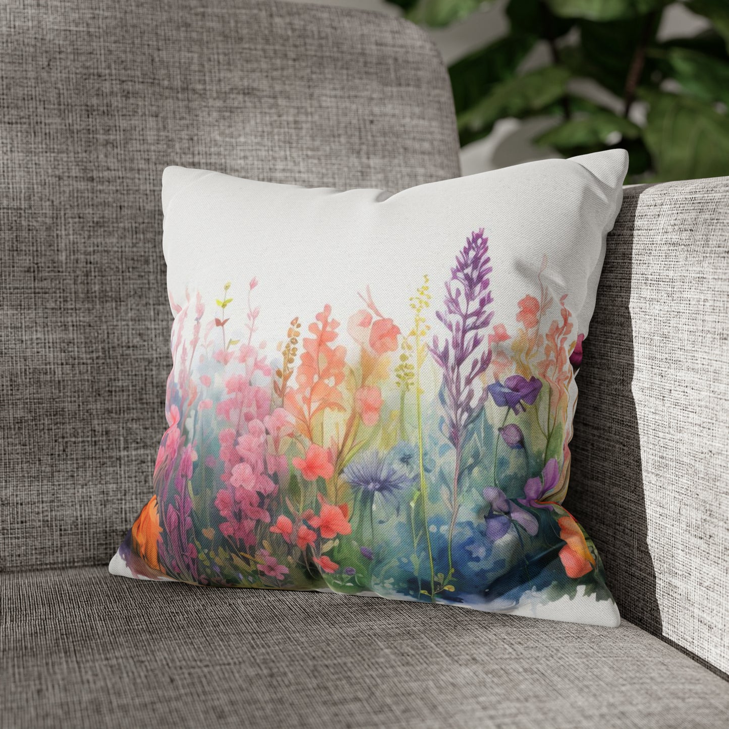 Meadow Wildflowers Square Pillow Case