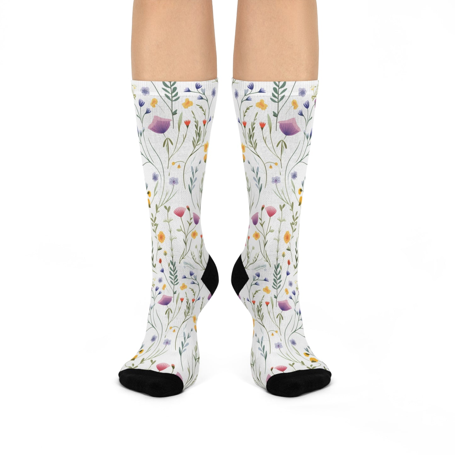 Dainty Wildflowers Cushioned Crew Socks