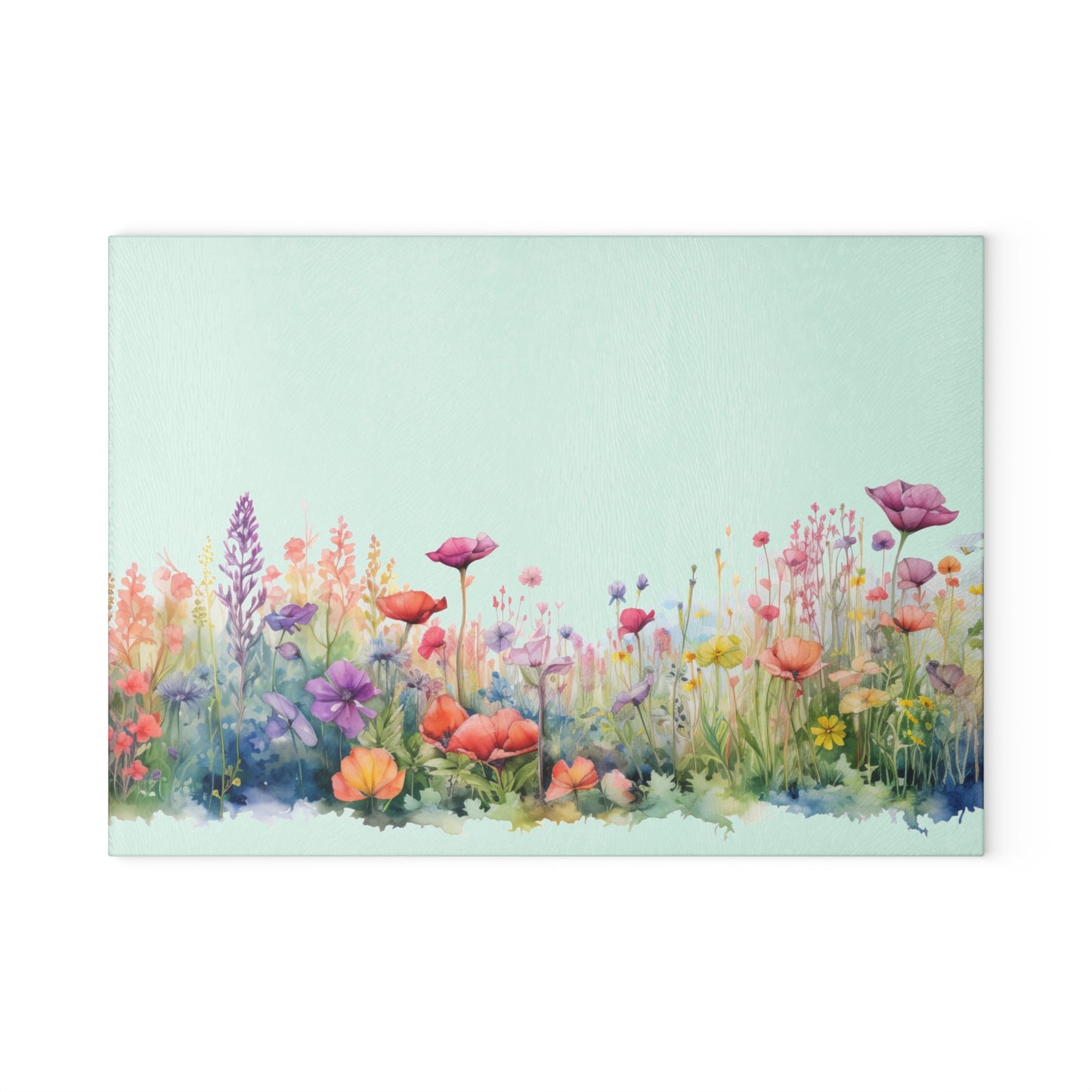 Meadow Wildflowers Glass Cutting Board