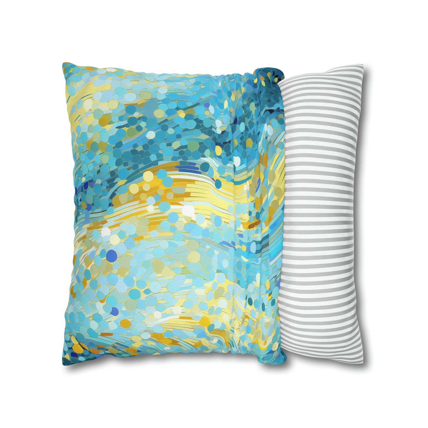 River of Gold Mosaic Square Pillow Case
