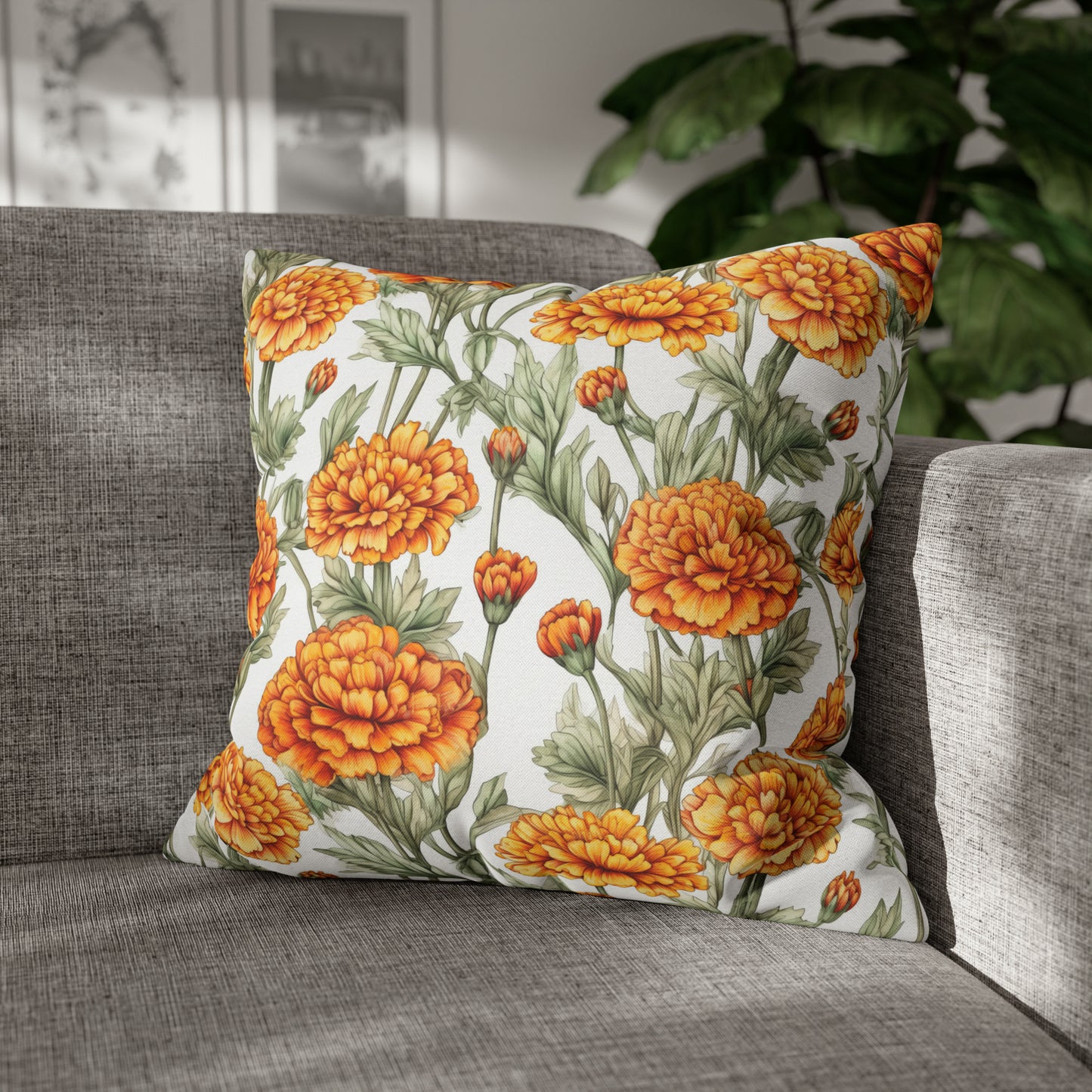 Marigolds Square Pillow Case