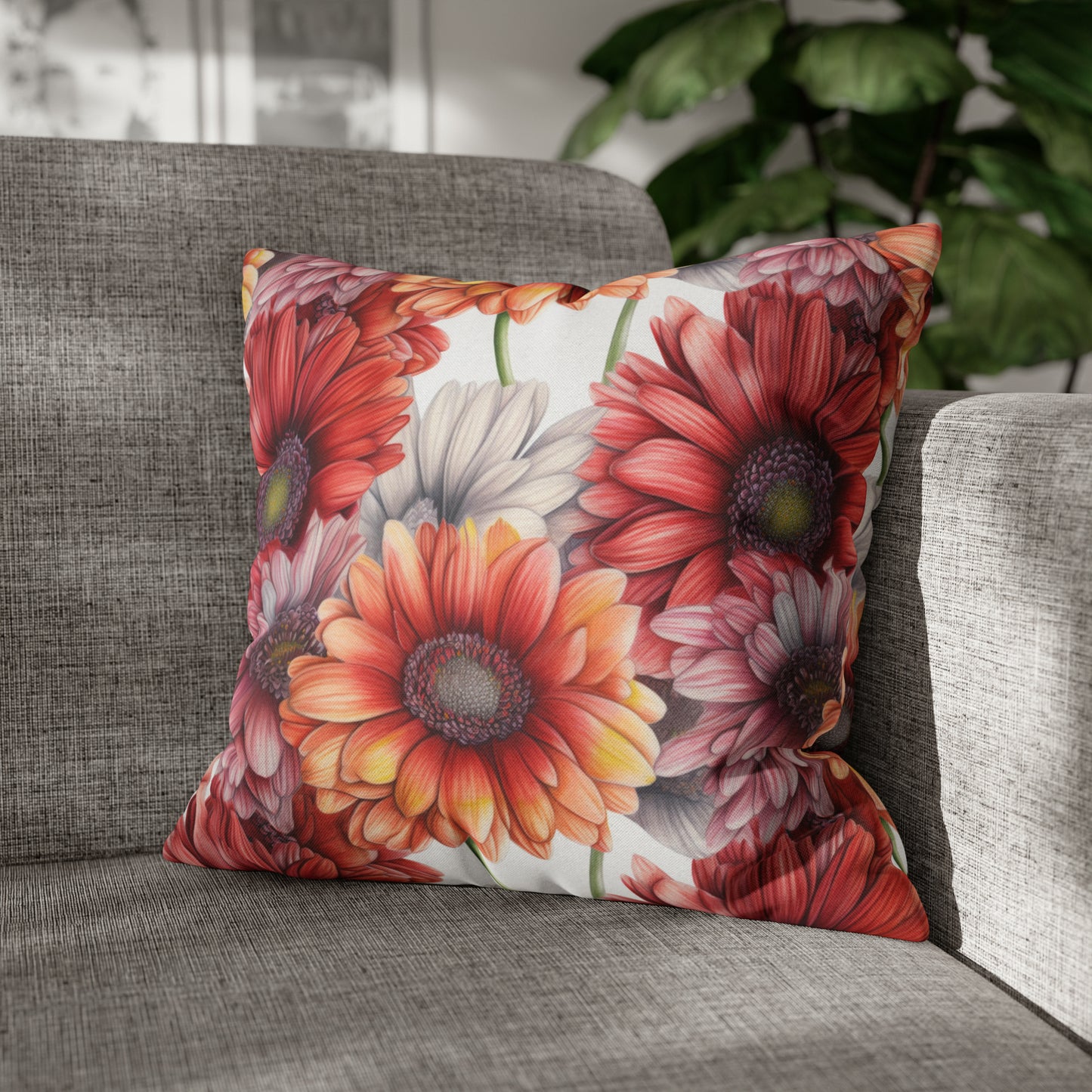 Daisies Square Pillow Case