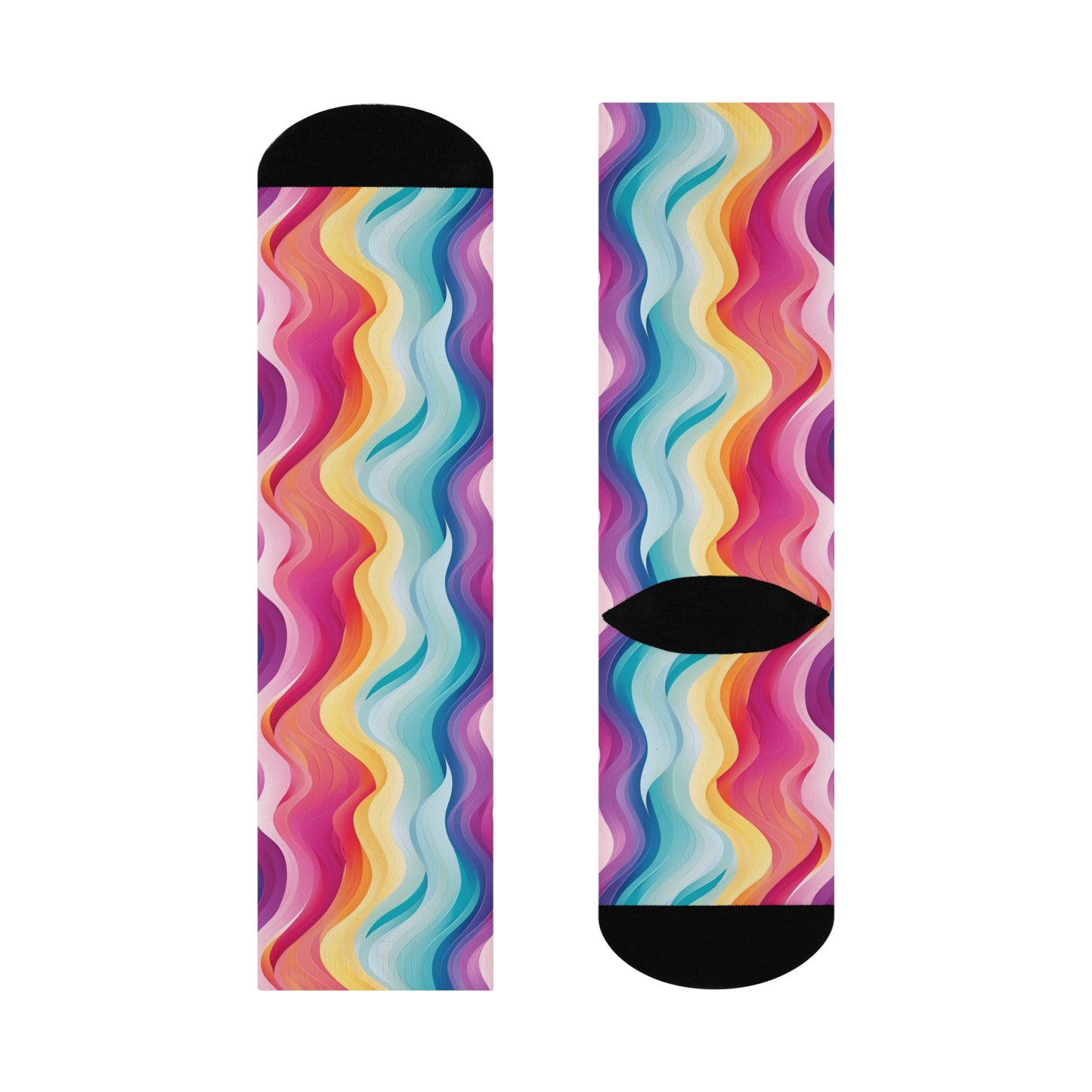 Color Waves Cushioned Crew Socks
