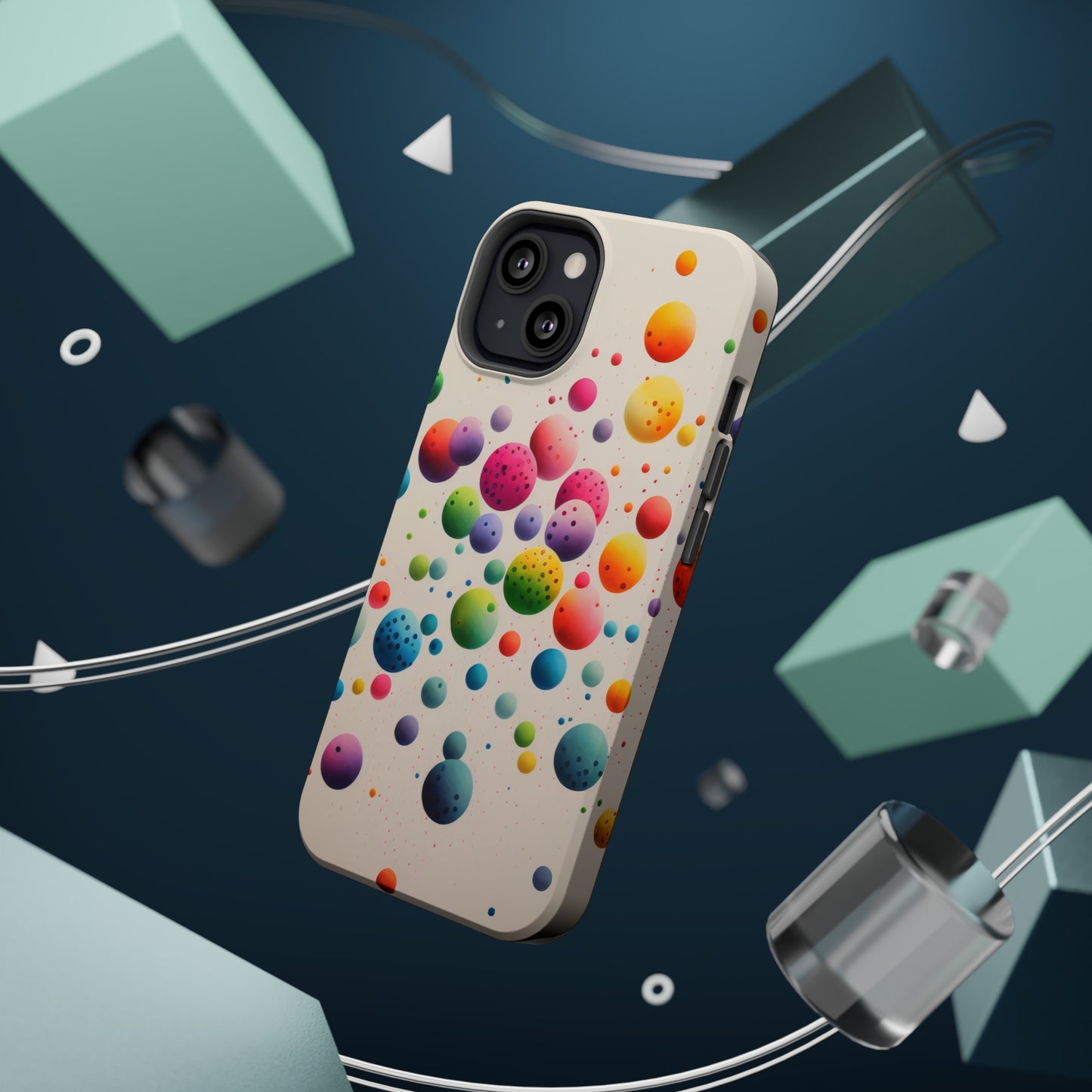 Rainbow Dots MagSafe Tough iPhone Case