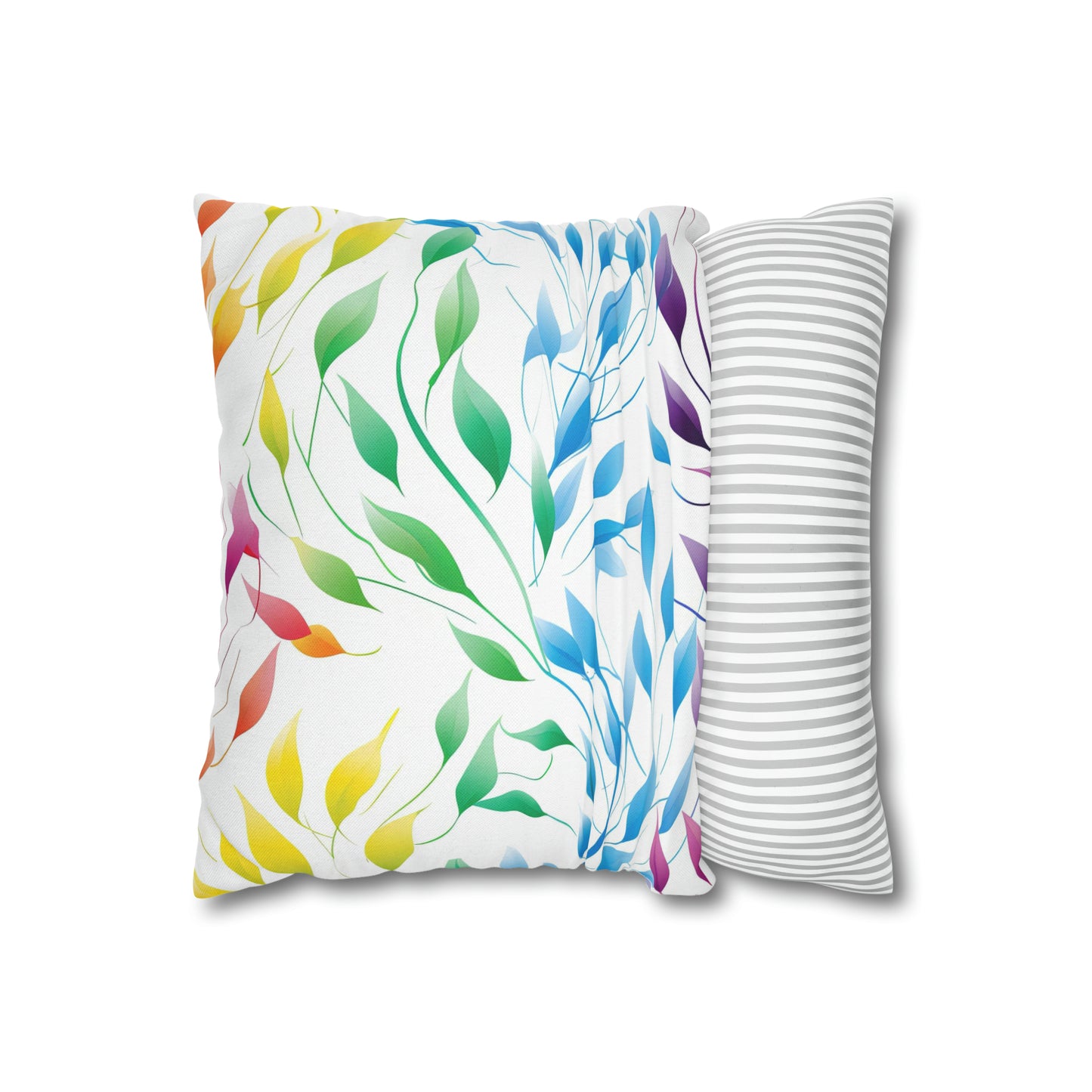 Rainbow Vines Square Pillow Case