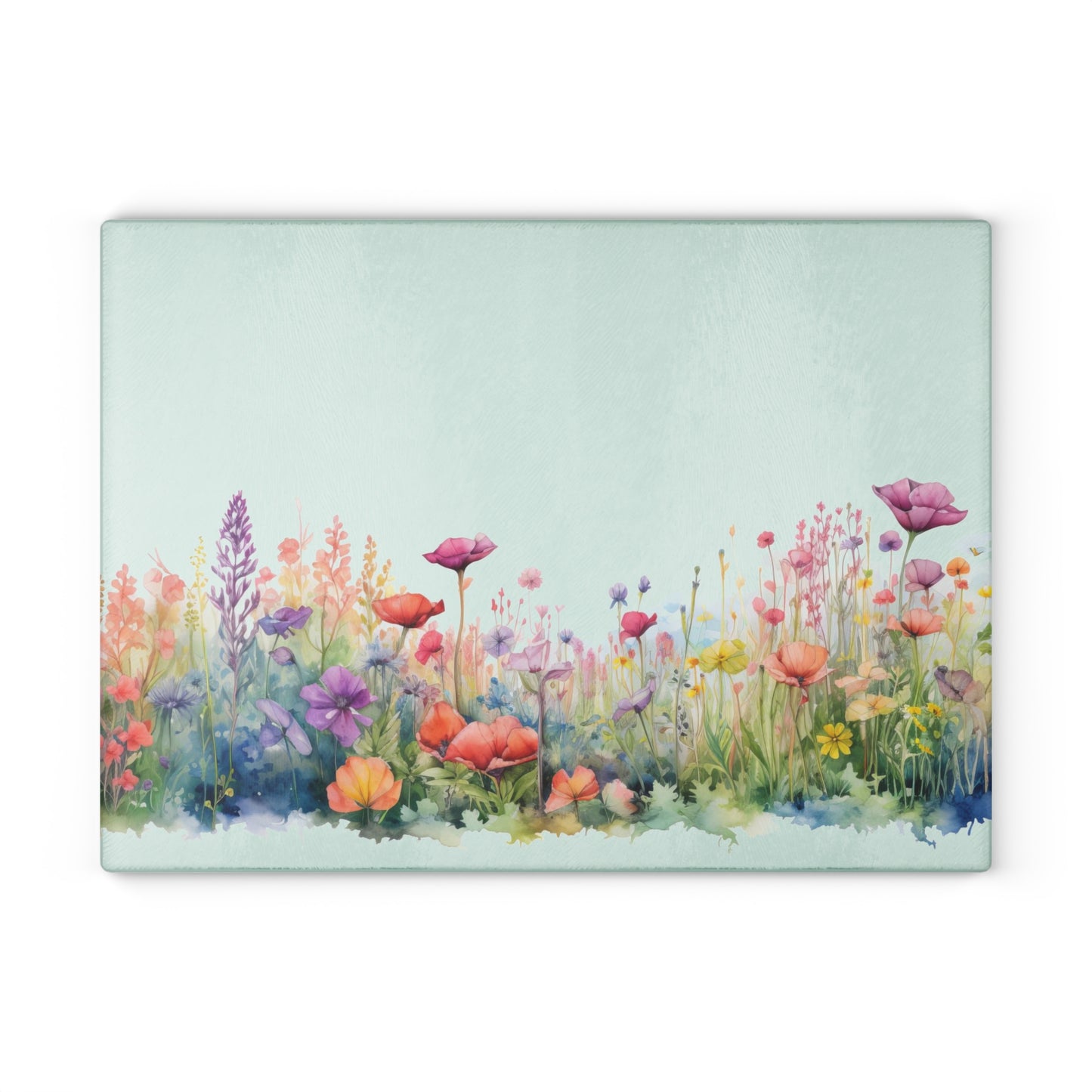Meadow Wildflowers Glass Cutting Board