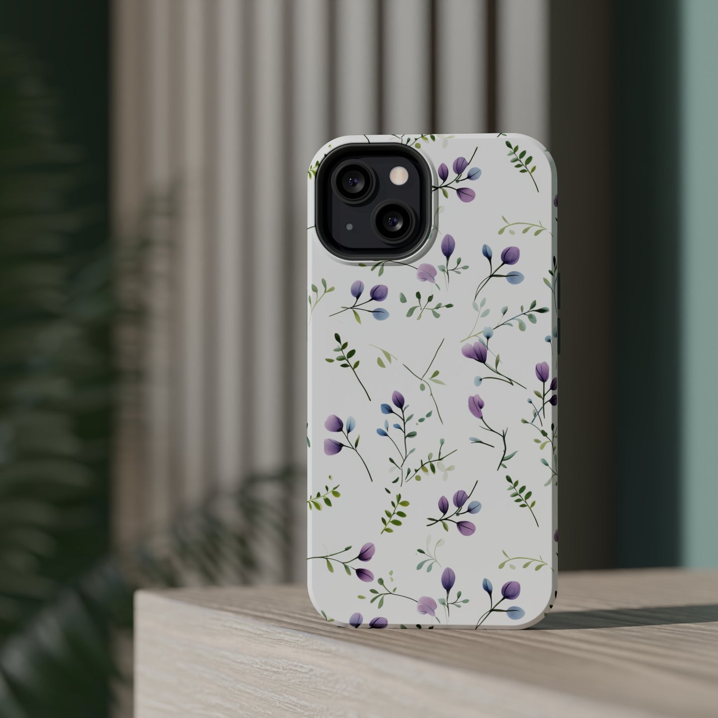 Dainty Purple Wildflowers MagSafe Tough iPhone Case