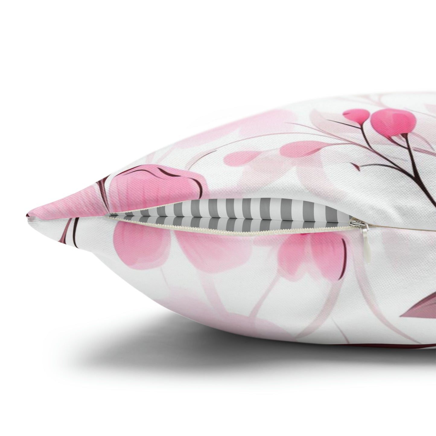 Pink Whimsy Wildflowers Square Pillow Case
