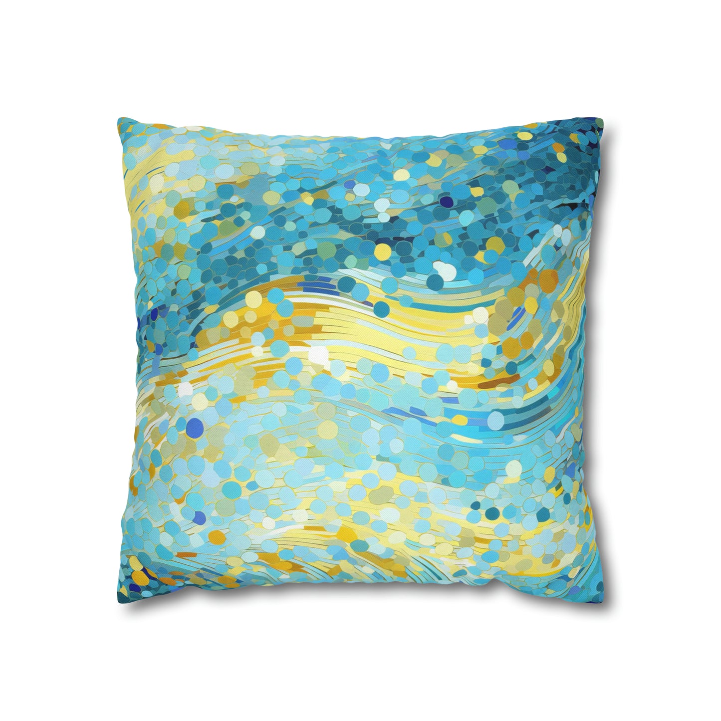 River of Gold Mosaic Square Pillow Case