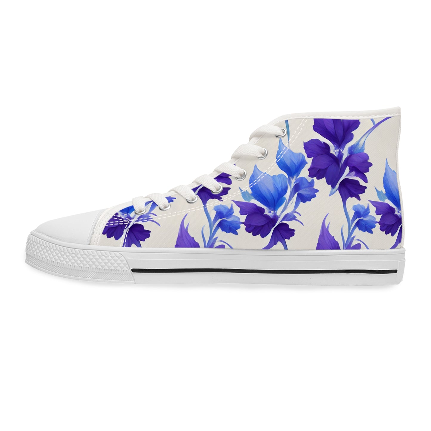 Purple Floral Women's High Top Sneakers