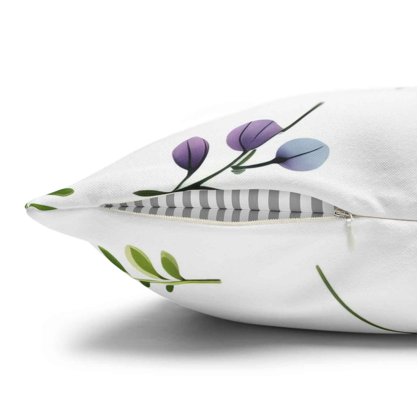 Dainty Purple Wildflowers Square Pillow Case