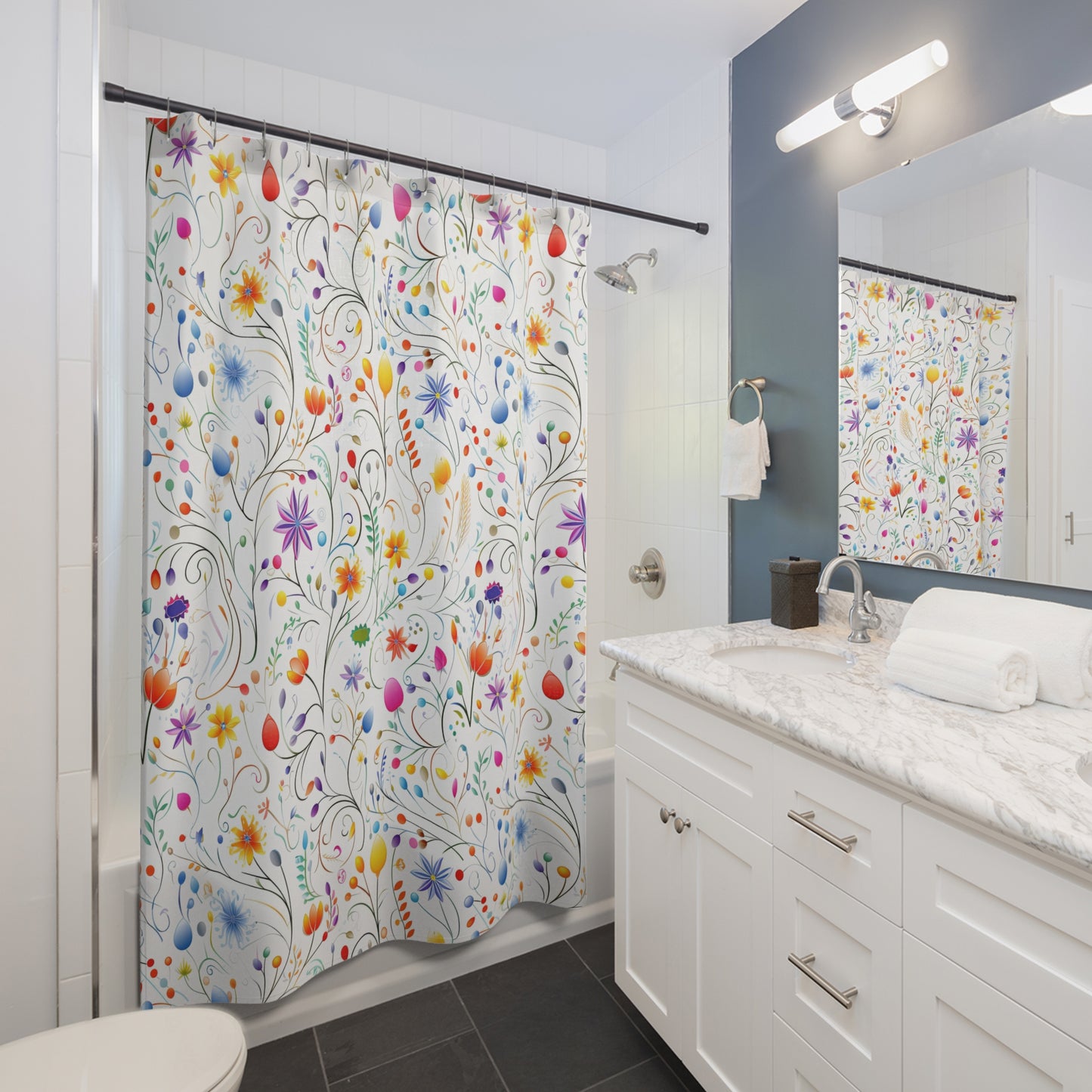 Fanciful Flower Fiesta Shower Curtains