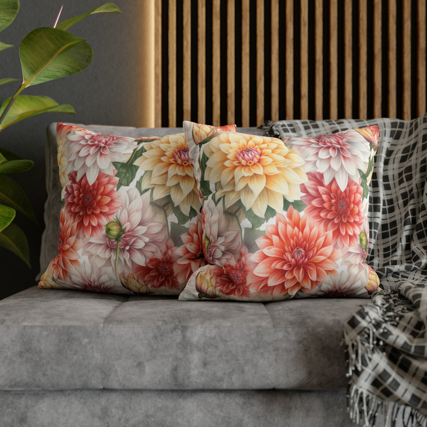 Dahlias Square Pillow Case