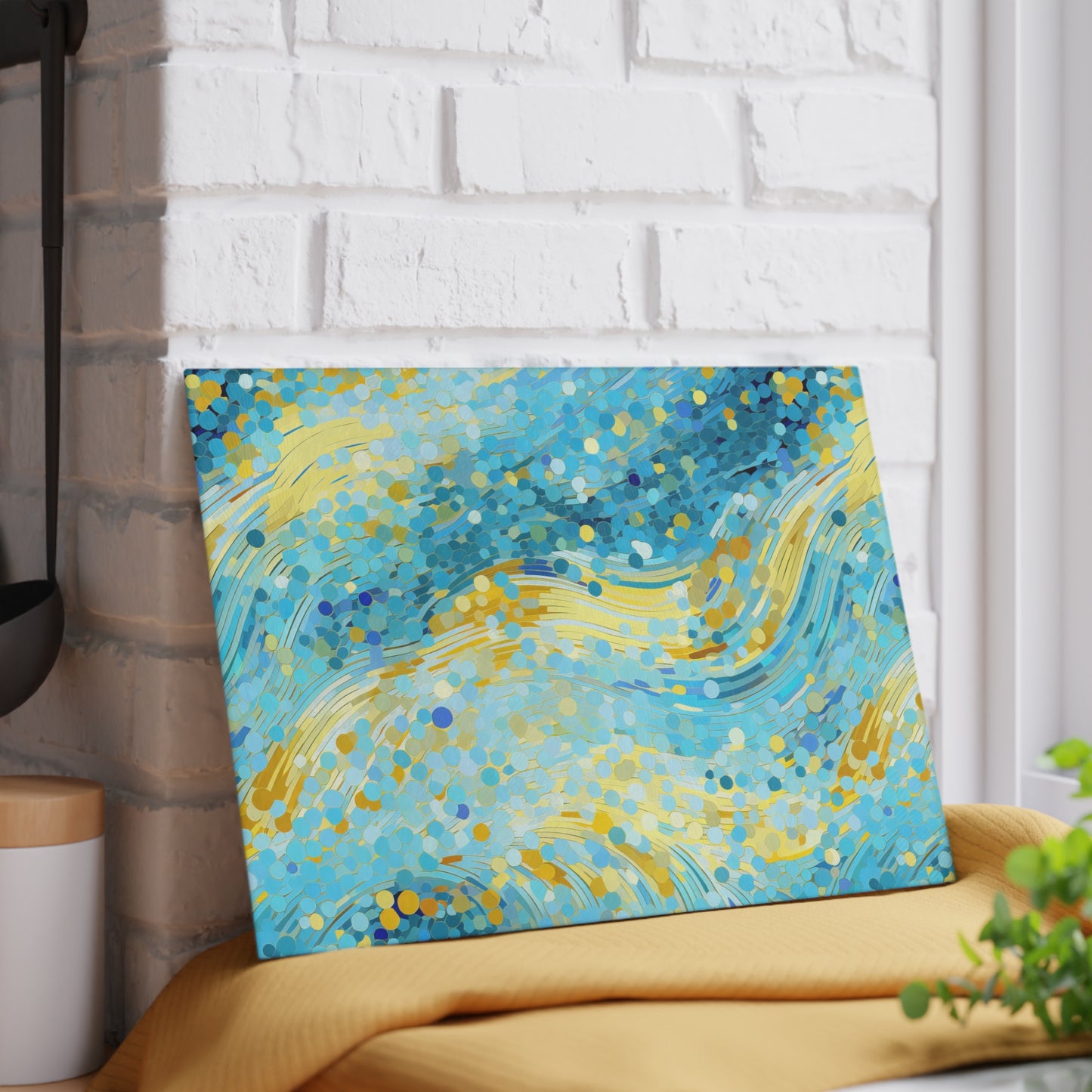 River of Gold Mosaic Glass Cutting Board
