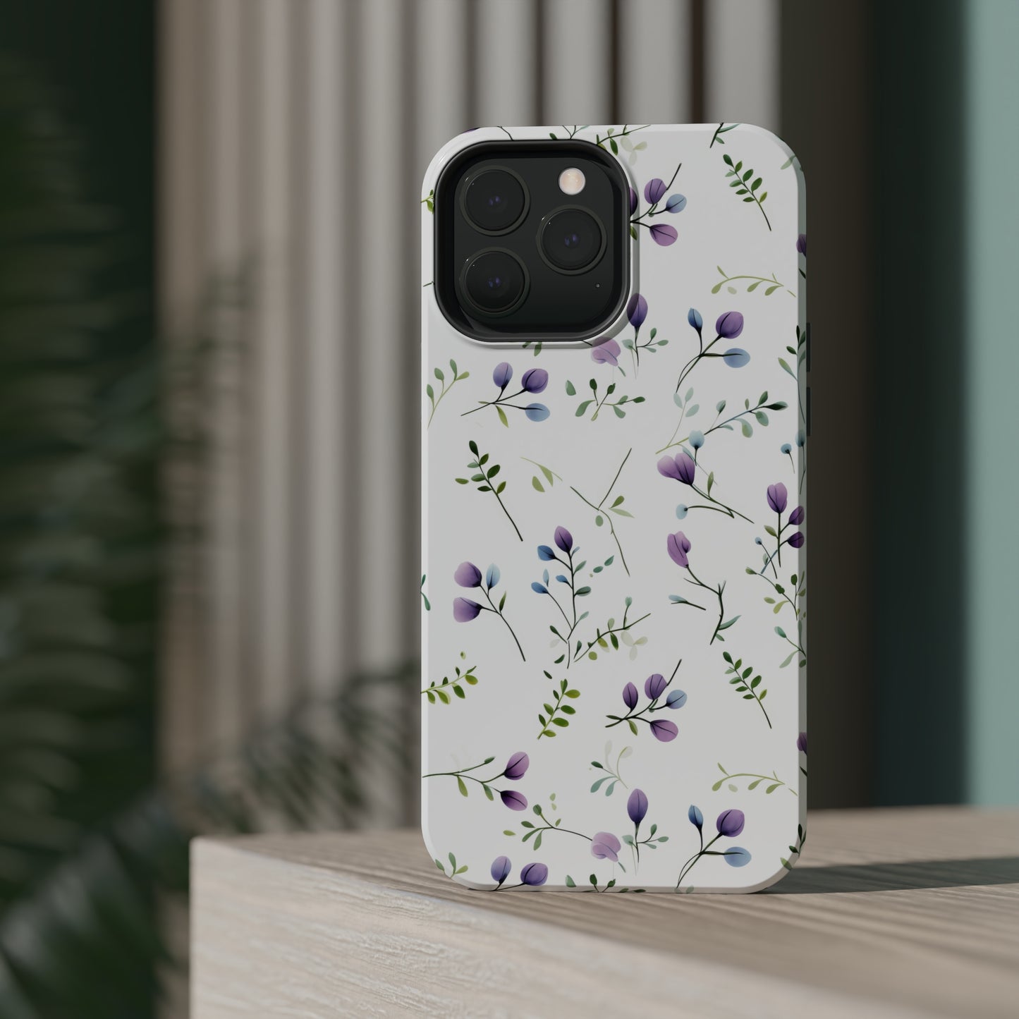Dainty Purple Wildflowers MagSafe Tough iPhone Case