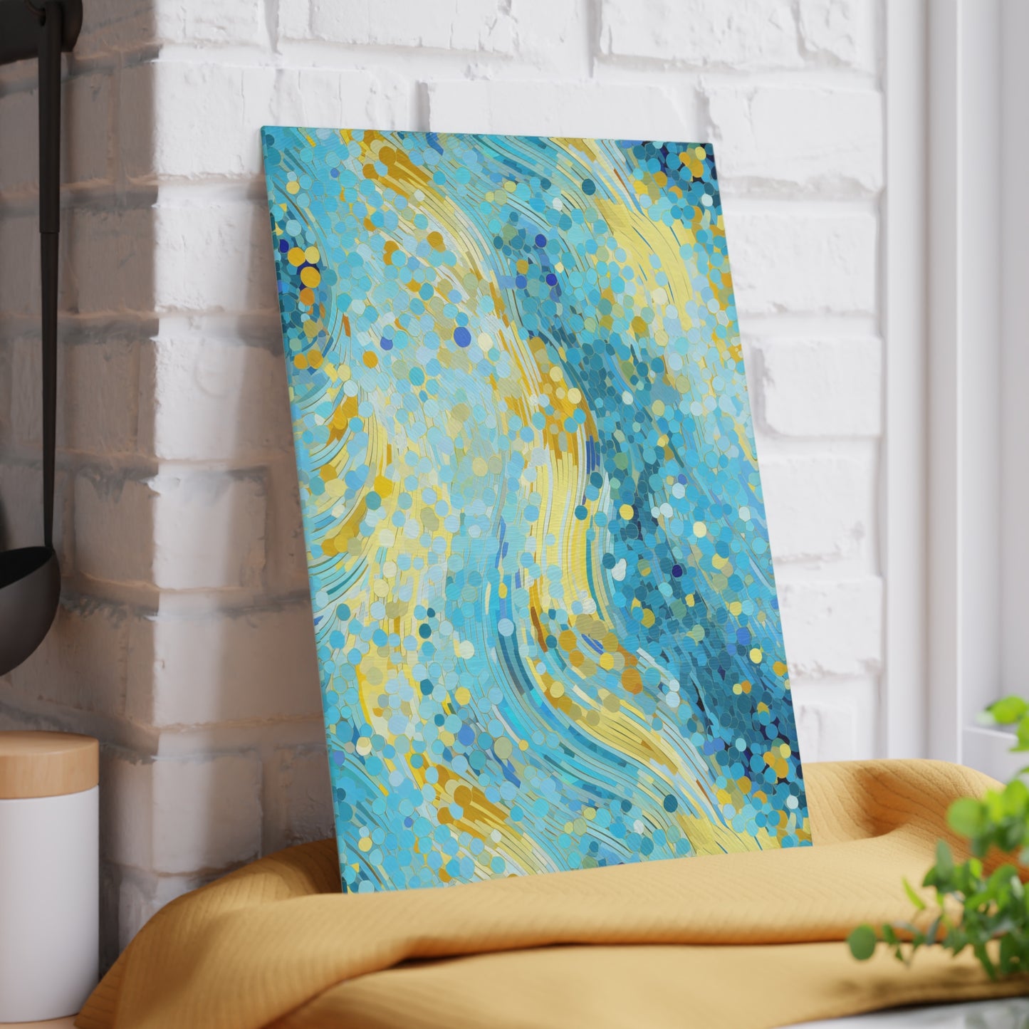 River of Gold Mosaic Glass Cutting Board