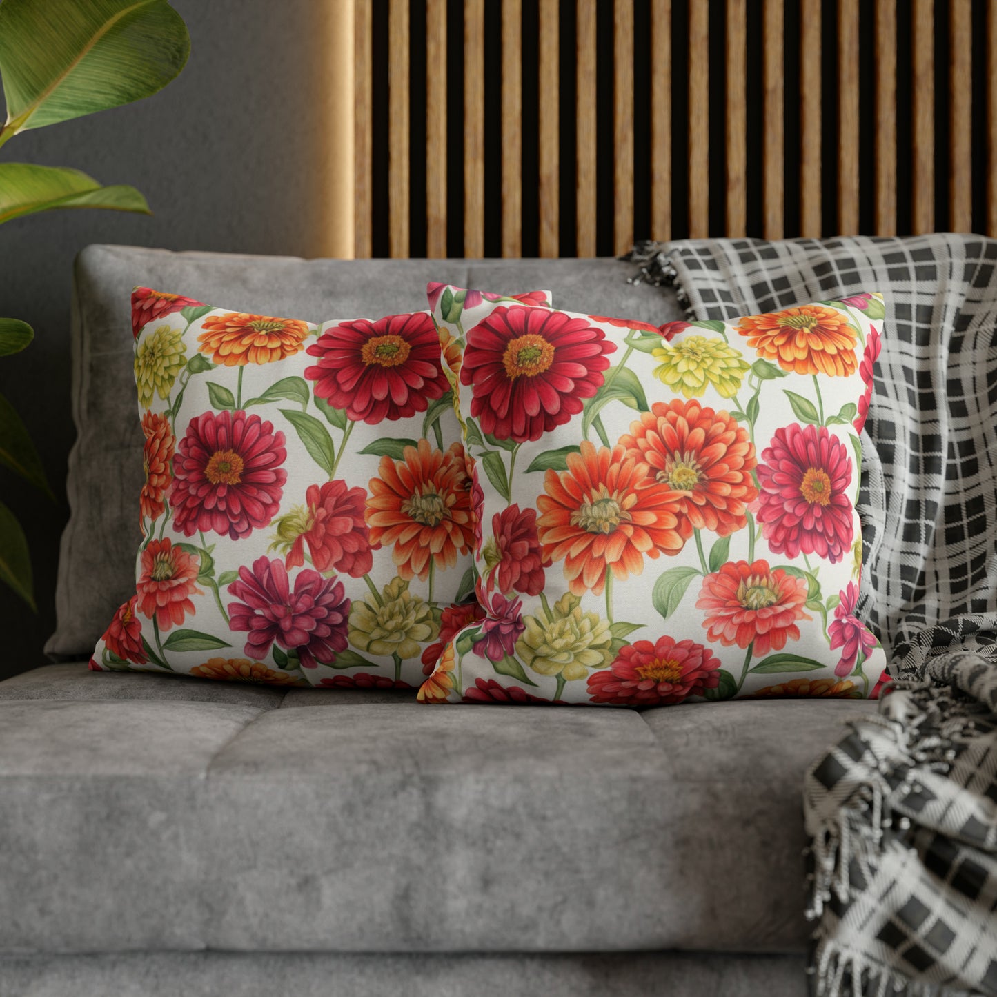 Zinnias Square Pillow Case