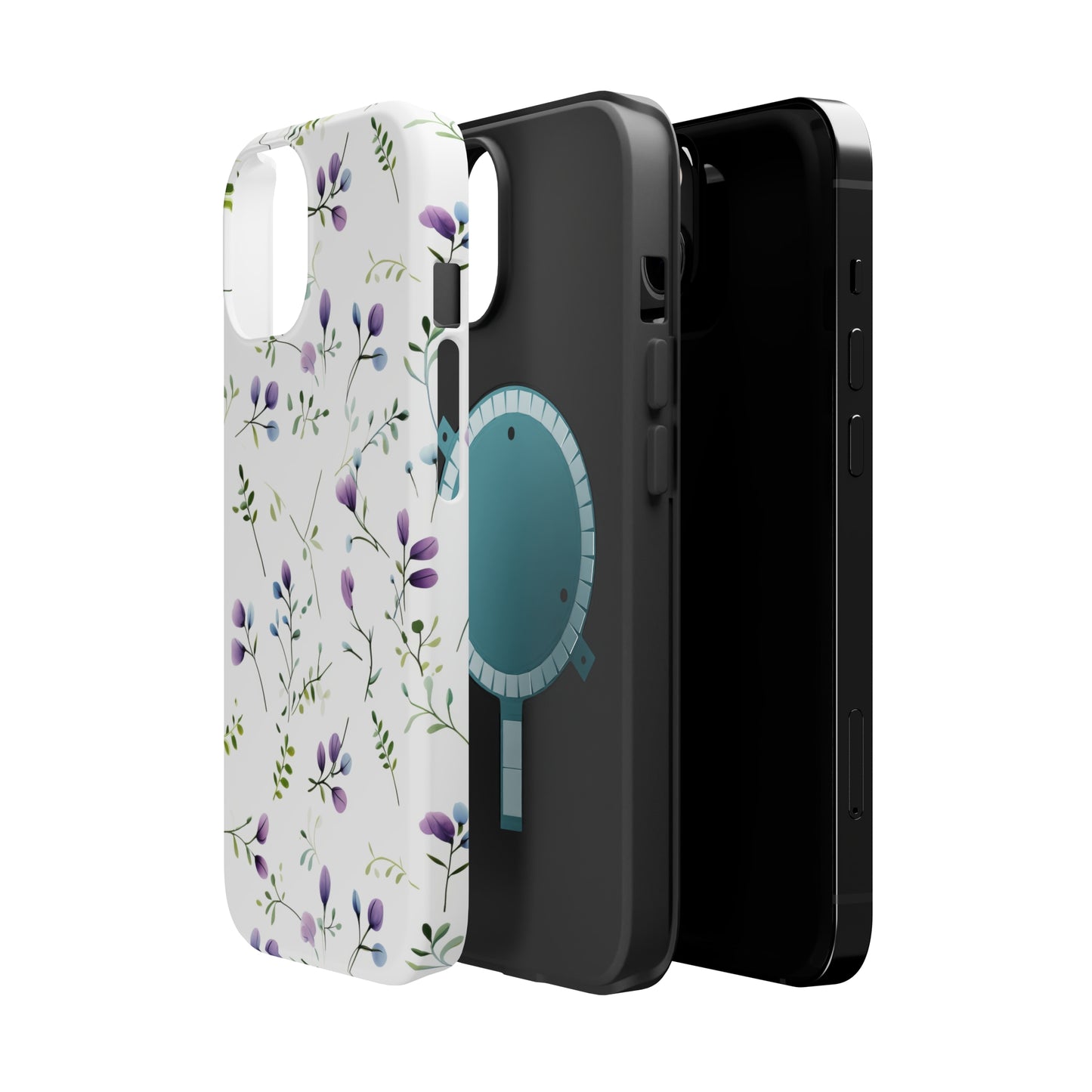 Dainty Purple Wildflowers MagSafe Tough iPhone Case