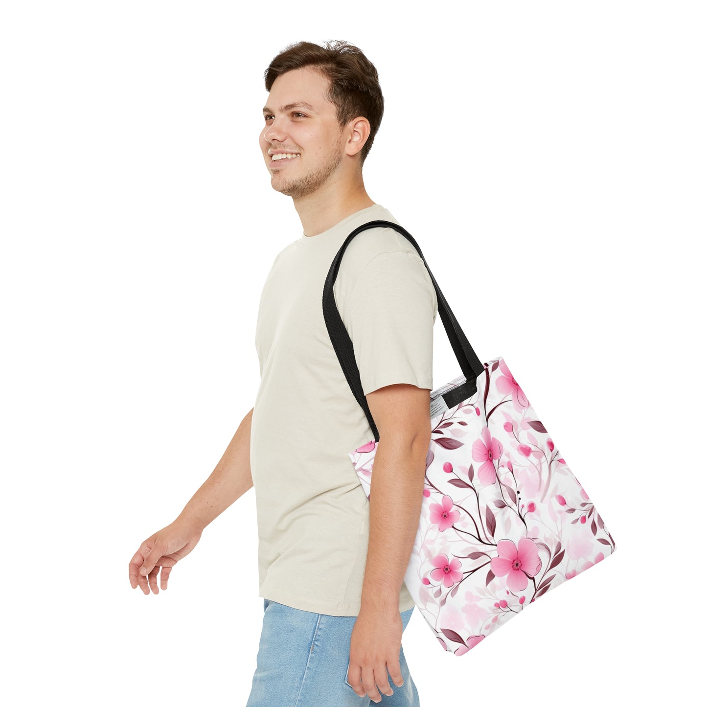 Pink Whimsy Wildflowers Tote Bag