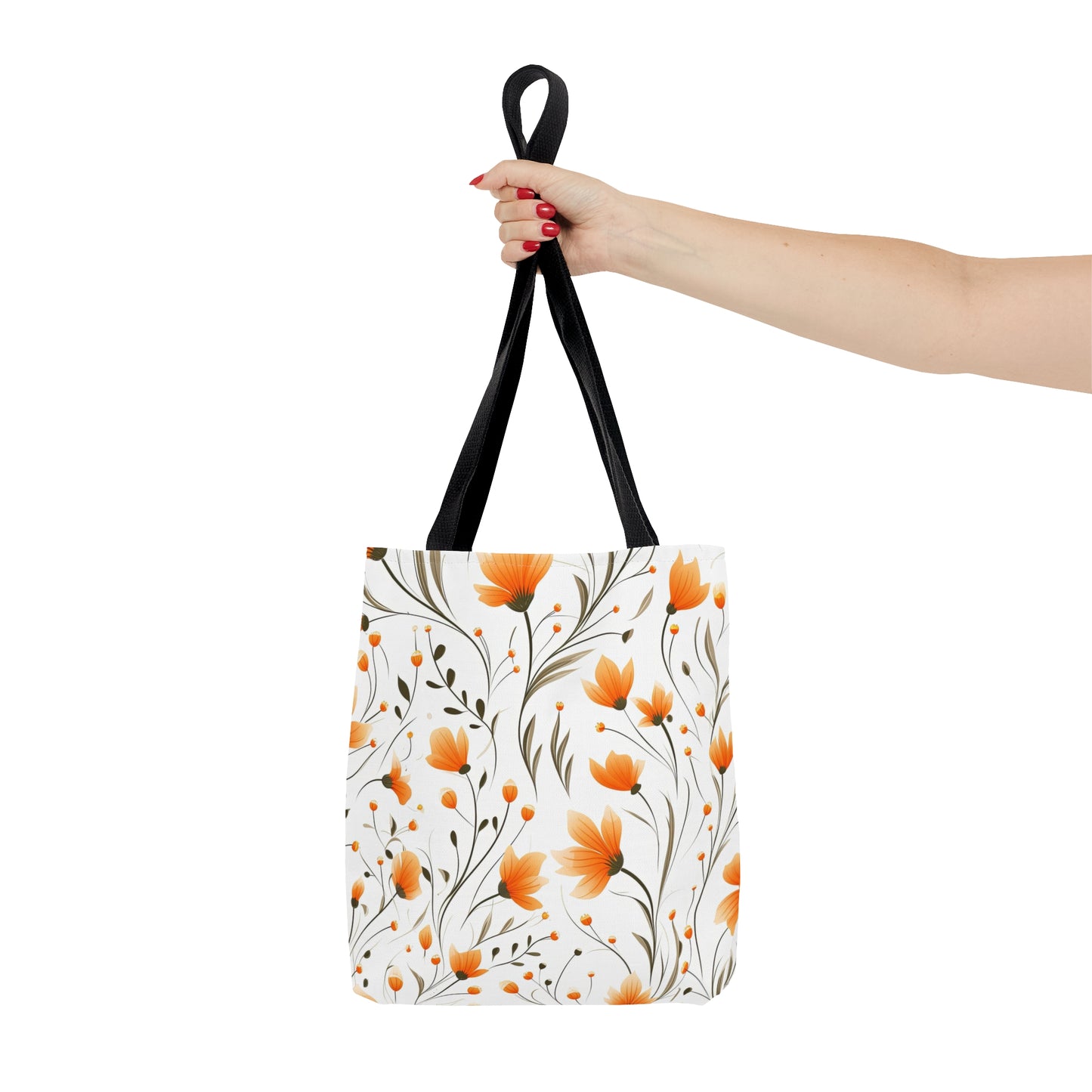 Orange Whimsy Wildflowers Tote Bag