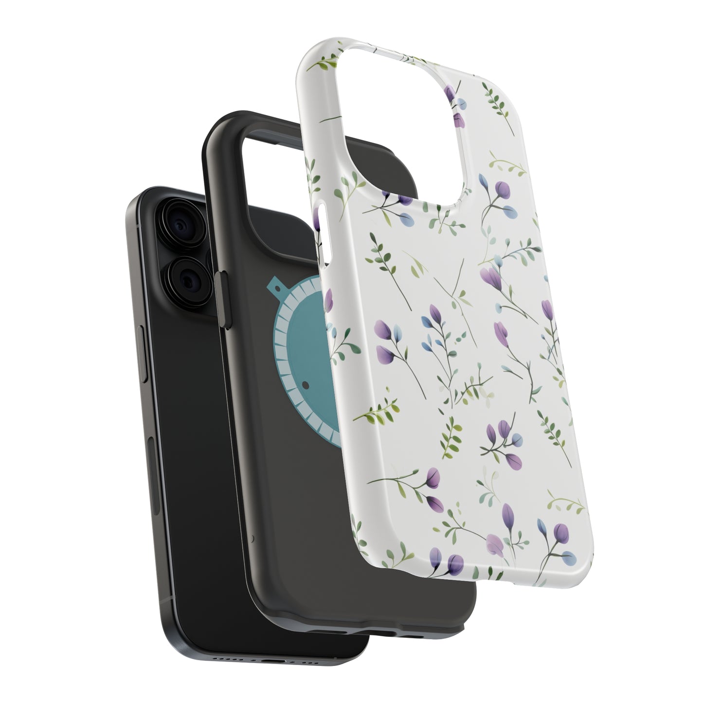 Dainty Purple Wildflowers MagSafe Tough iPhone Case