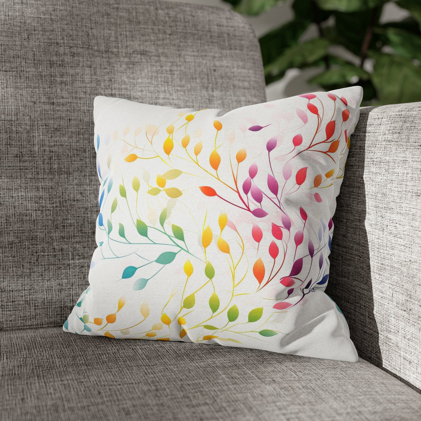Prismatic Vines Square Pillow Case