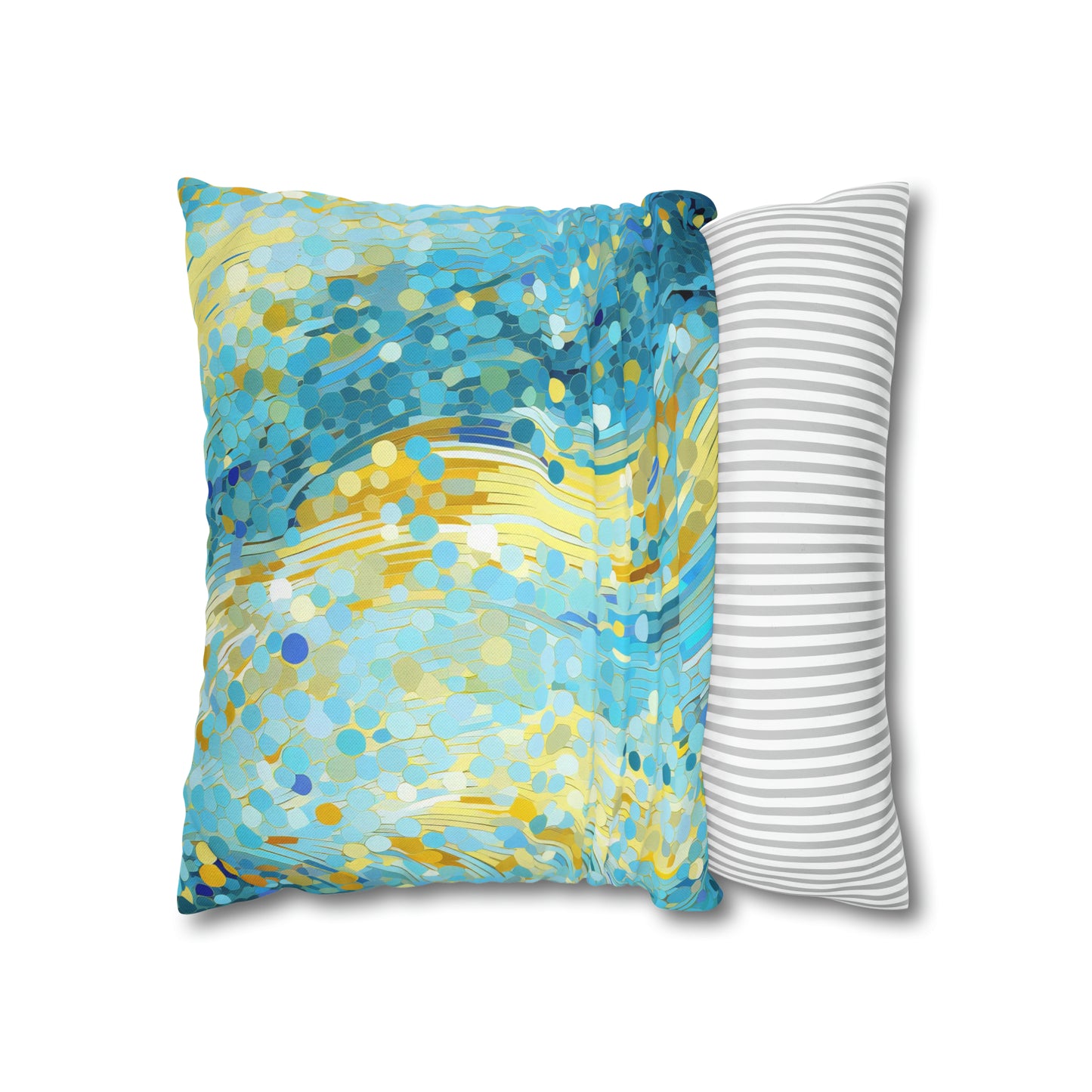 River of Gold Mosaic Square Pillow Case
