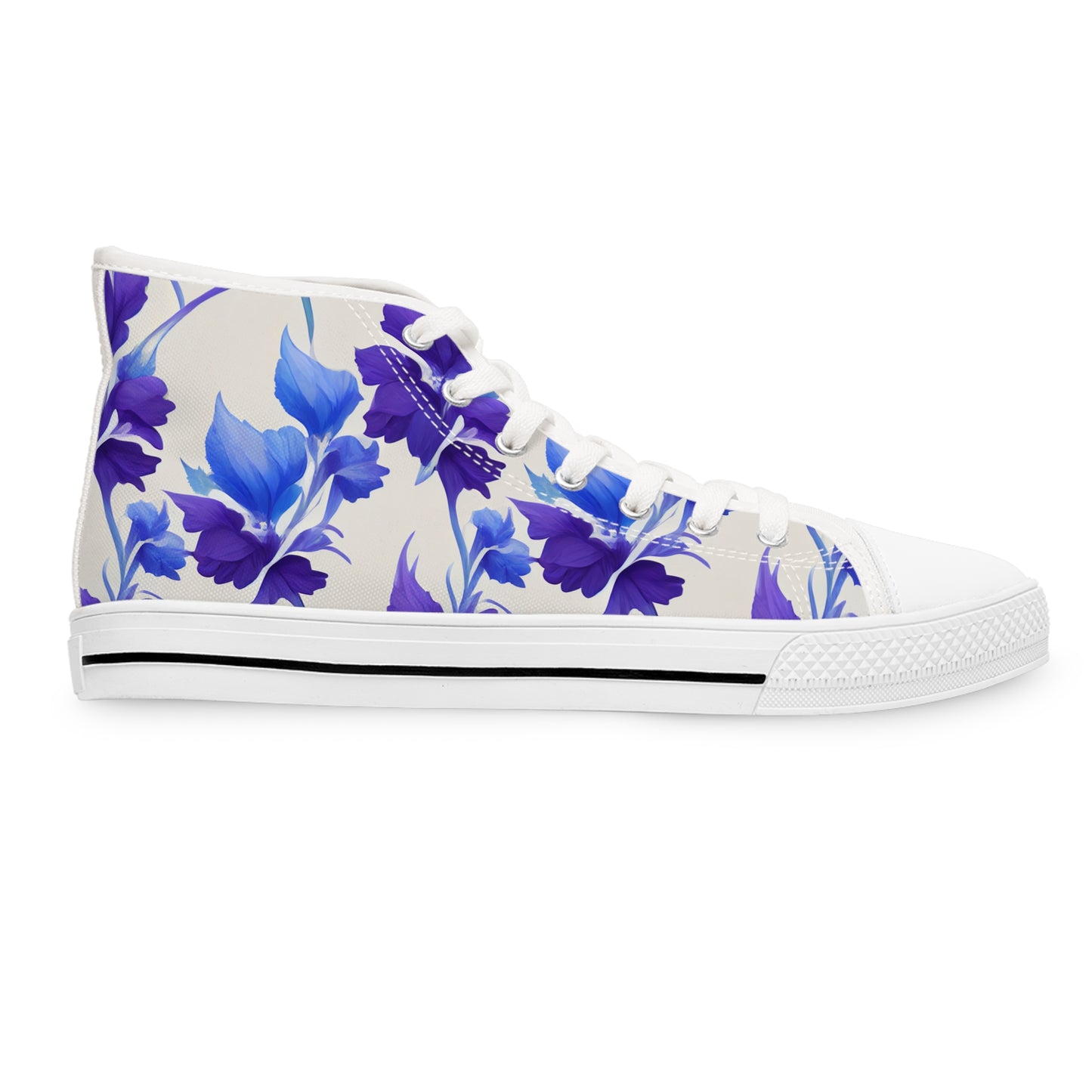 Purple Floral Women's High Top Sneakers