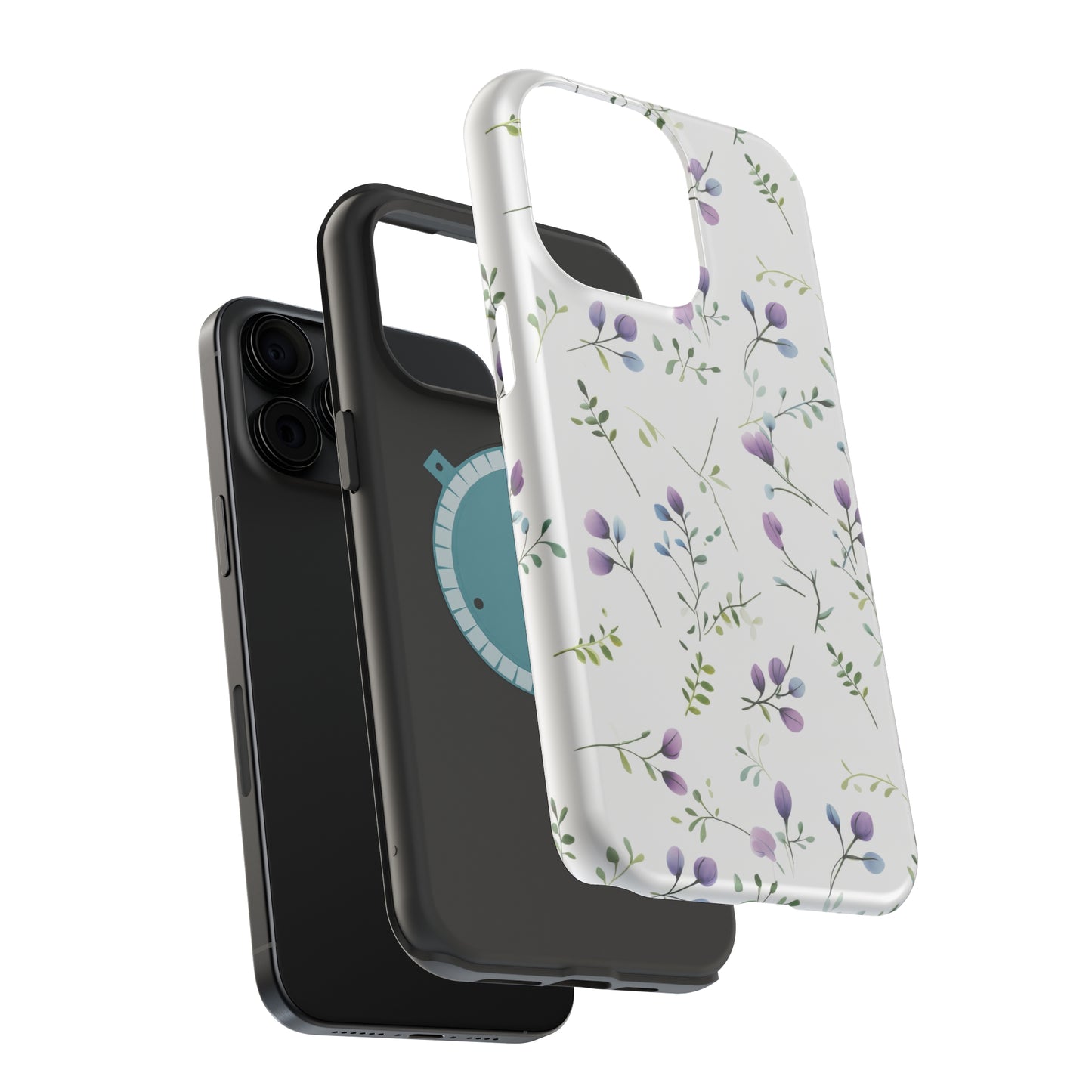 Dainty Purple Wildflowers MagSafe Tough iPhone Case