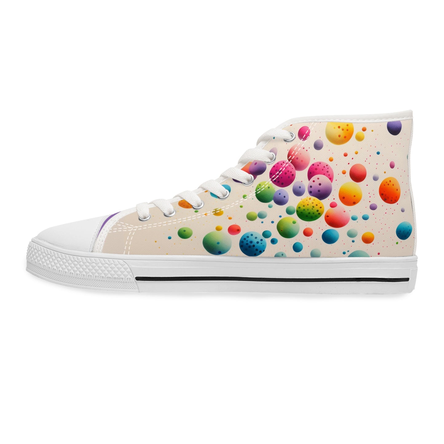 Multicolor Dots Women's High Top Sneakers