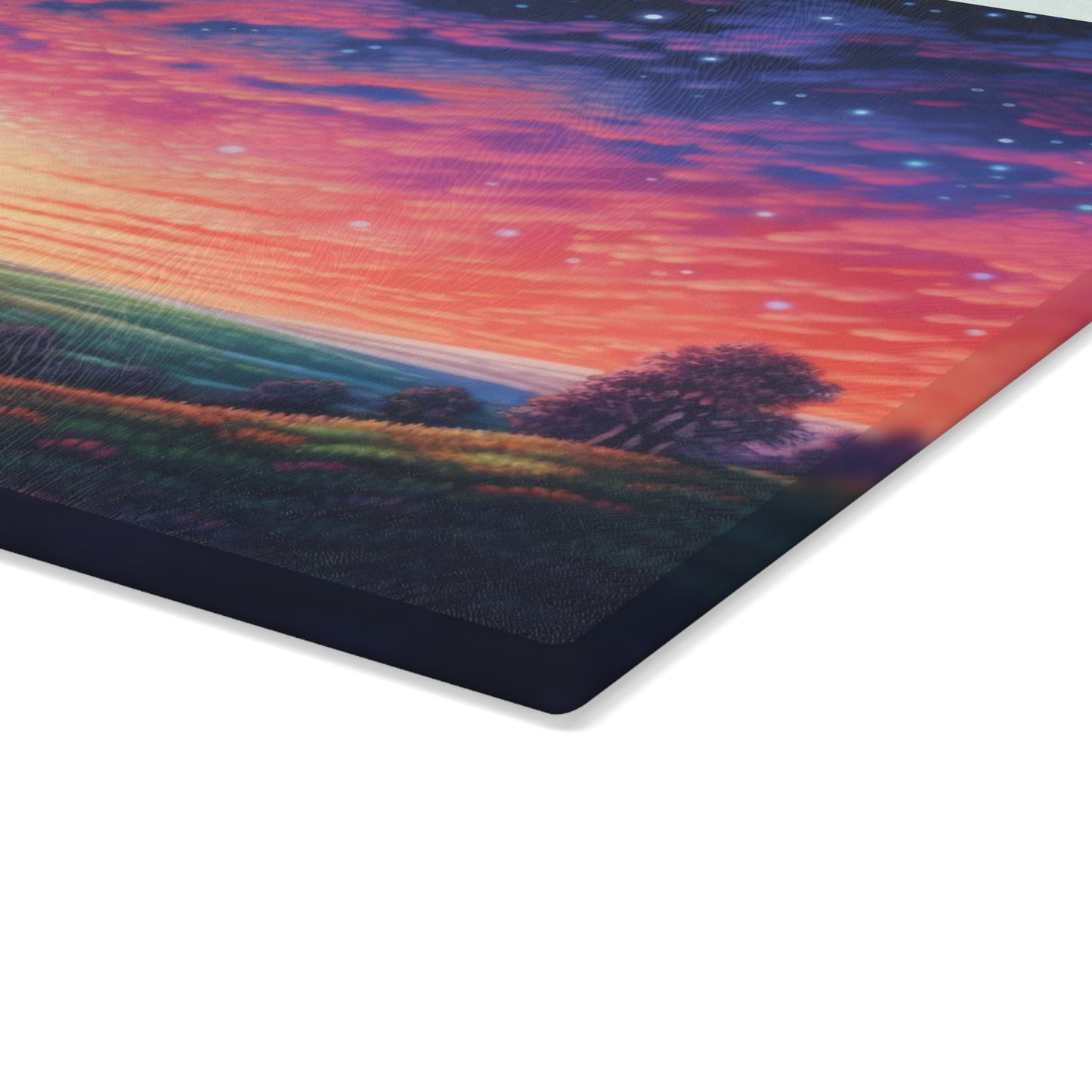 Prismatic Landscape Sunset Glass Cutting Board