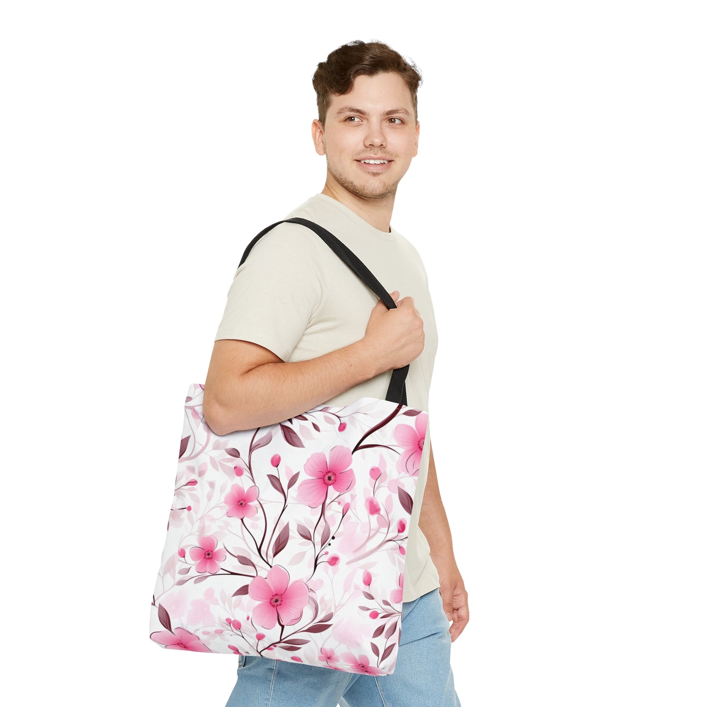 Pink Whimsy Wildflowers Tote Bag