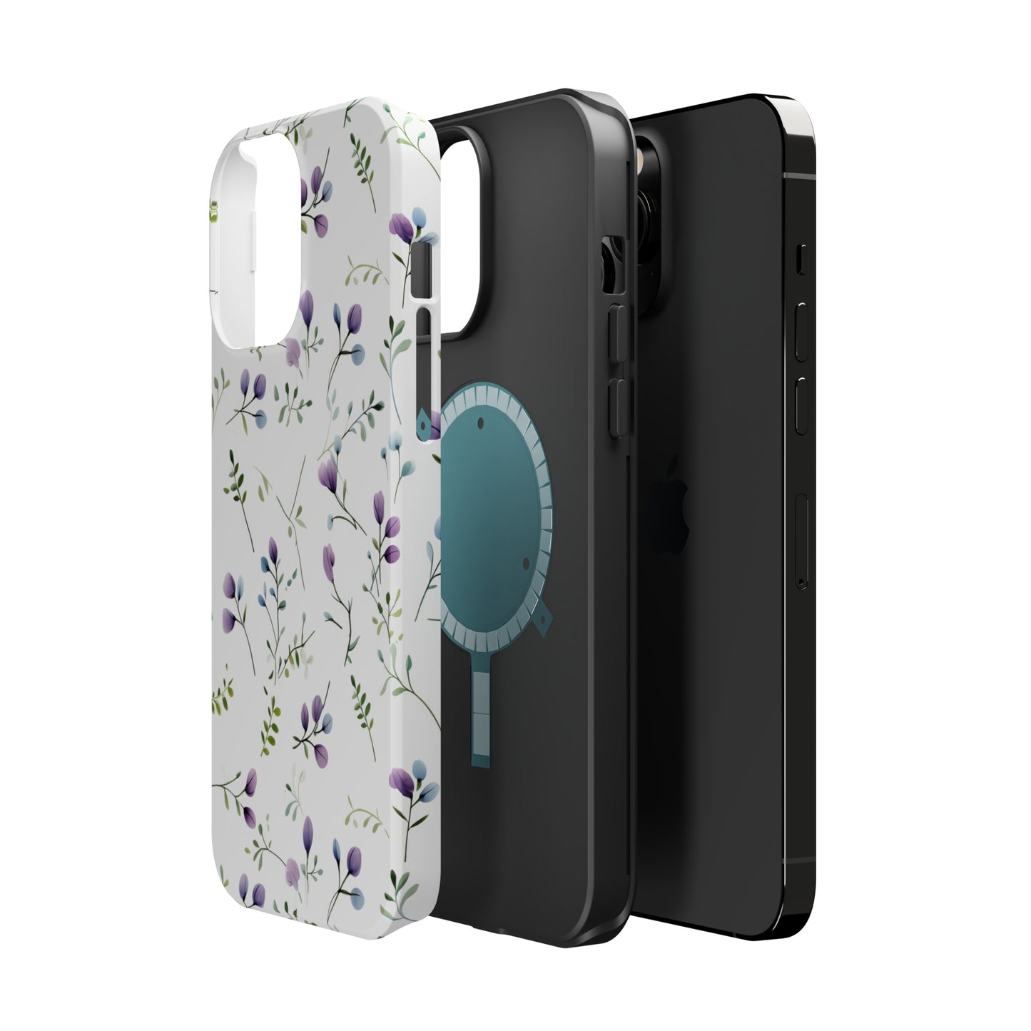 Dainty Purple Wildflowers MagSafe Tough iPhone Case