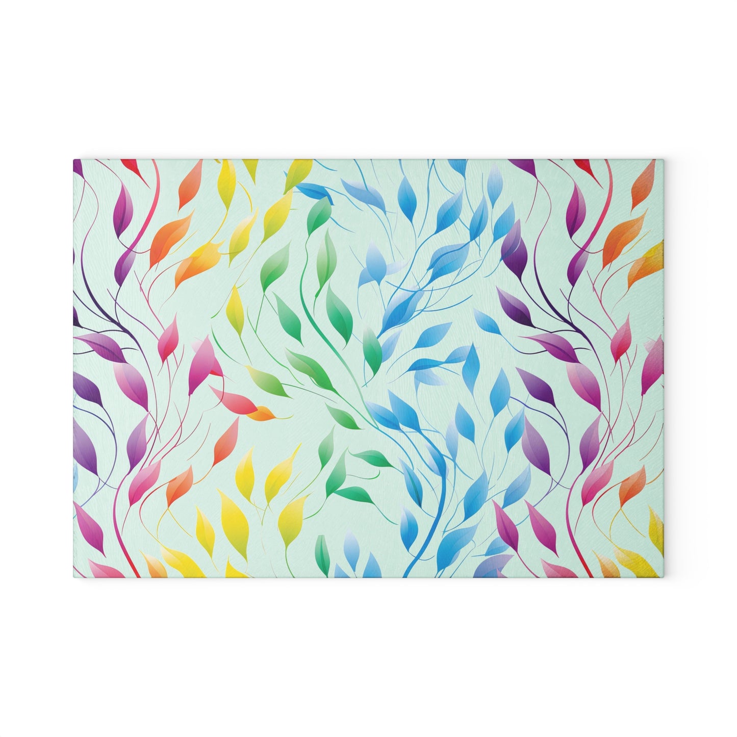 Rainbow Vines Glass Cutting Board