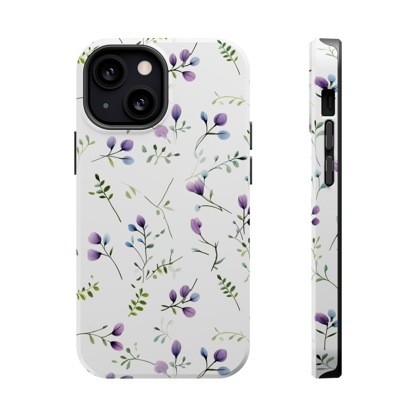 Dainty Purple Wildflowers MagSafe Tough iPhone Case