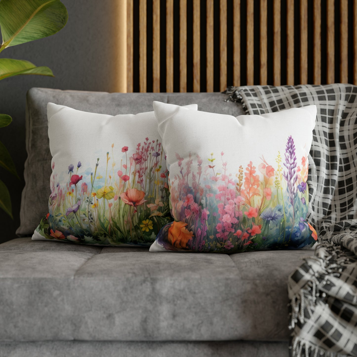 Meadow Wildflowers Square Pillow Case