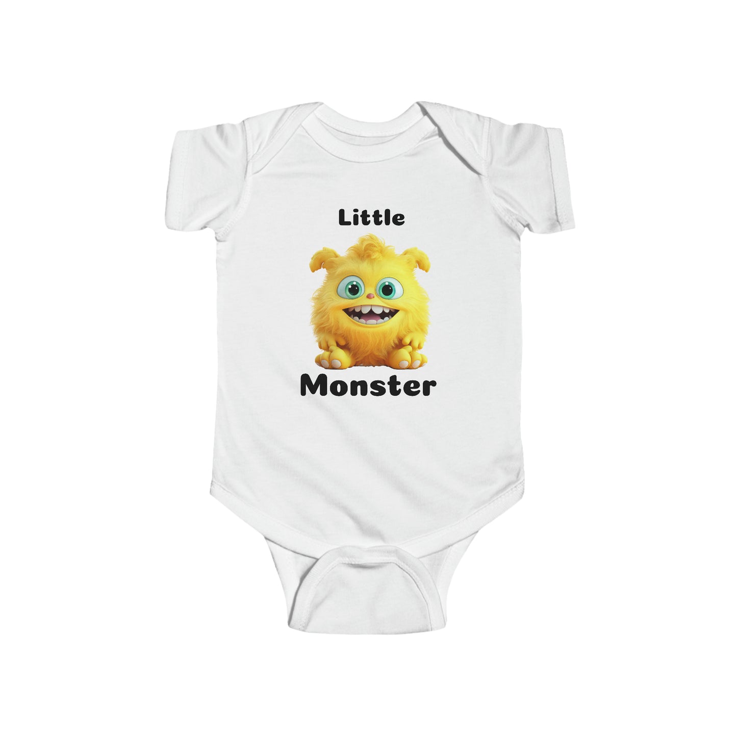 Yellow Little Monster Infant Fine Jersey Bodysuit
