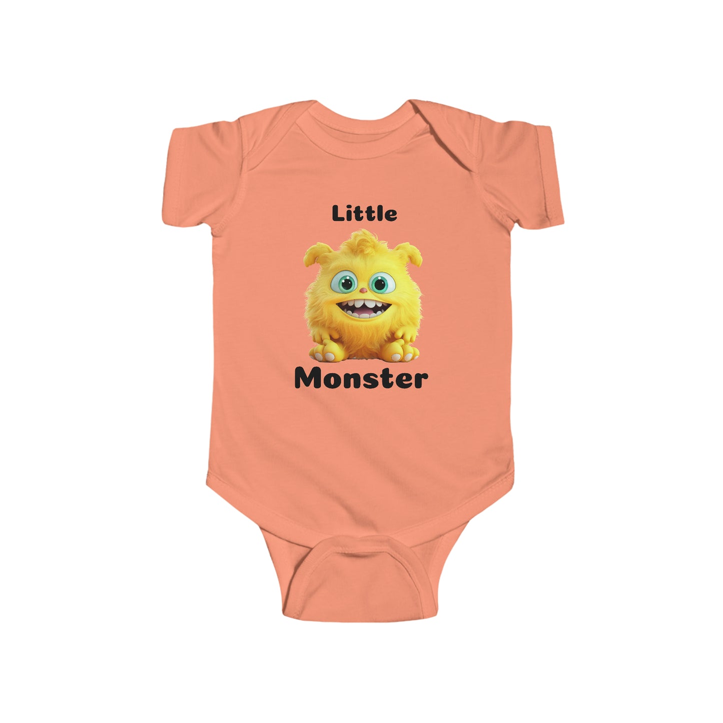 Yellow Little Monster Infant Fine Jersey Bodysuit