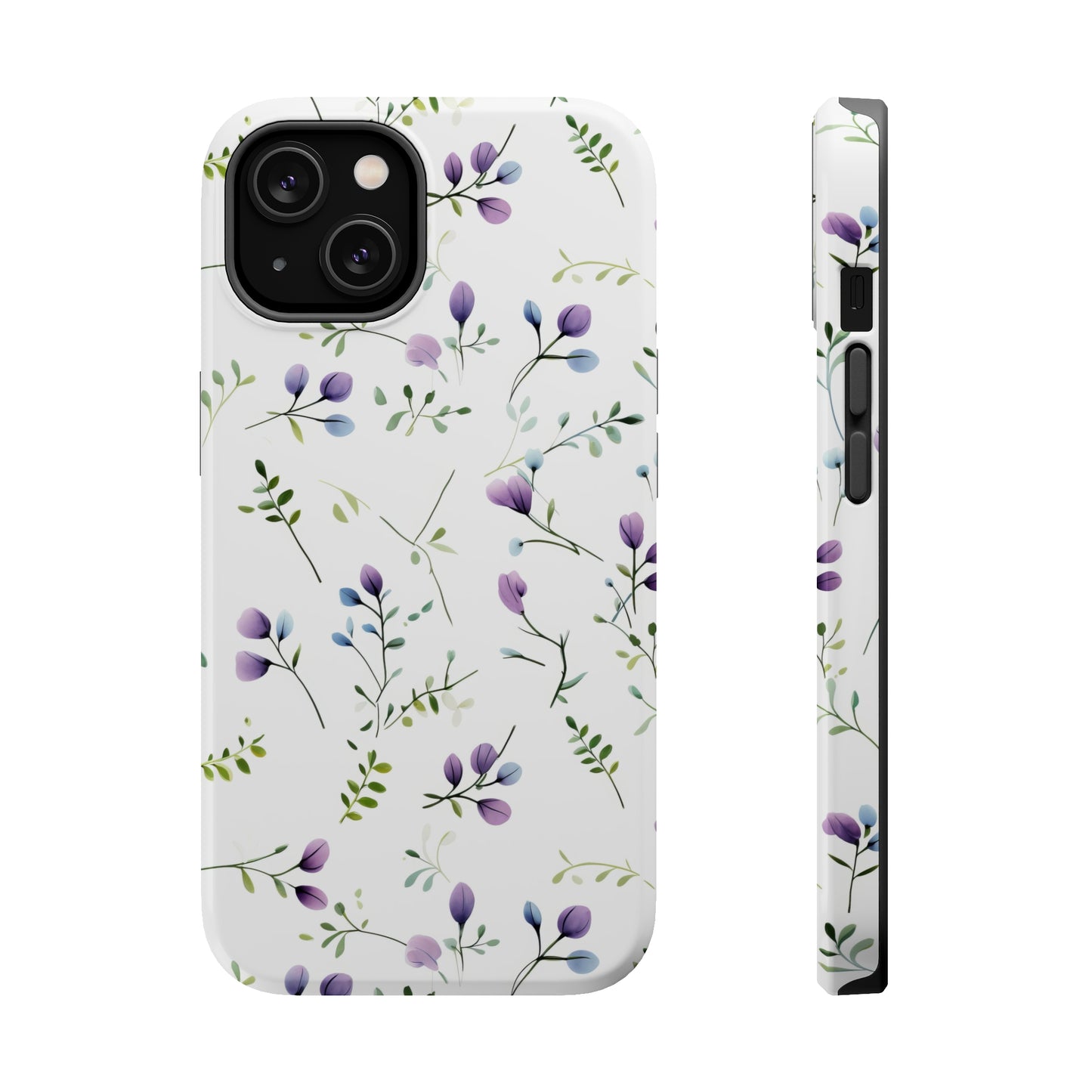 Dainty Purple Wildflowers MagSafe Tough iPhone Case