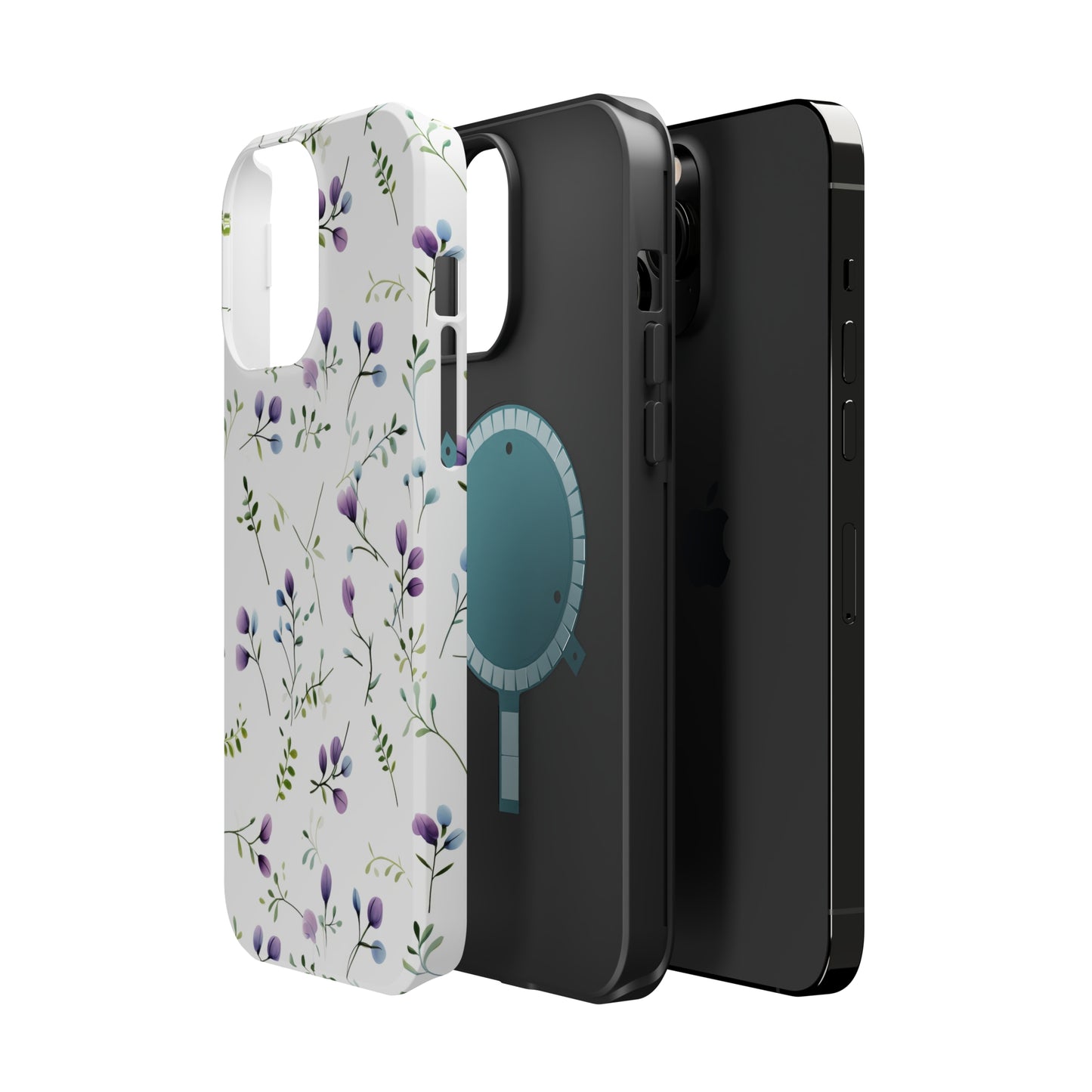 Dainty Purple Wildflowers MagSafe Tough iPhone Case
