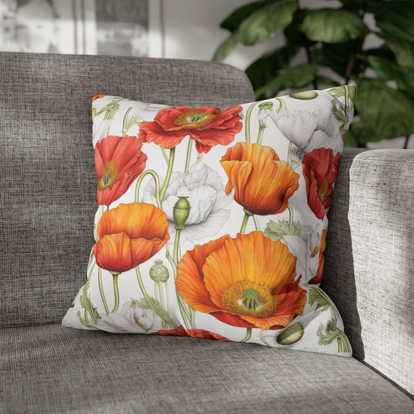 Poppies Square Pillow Case