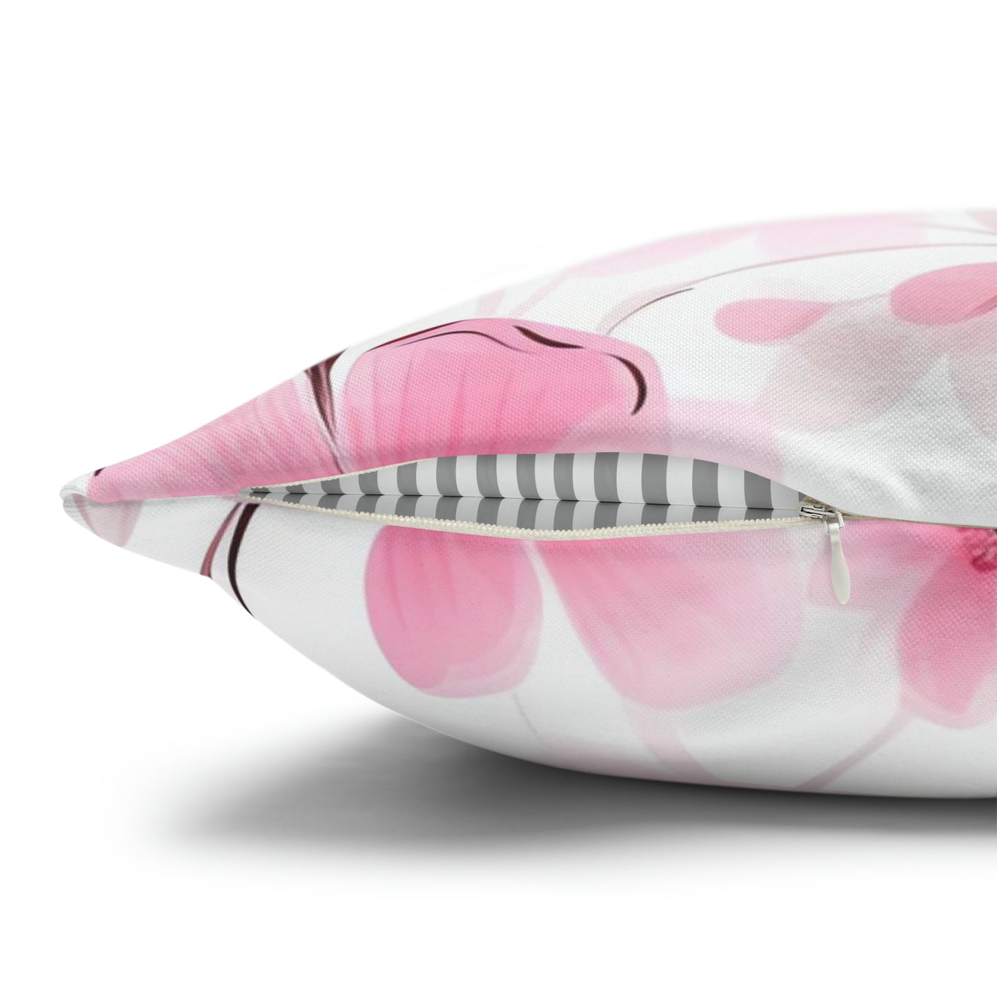 Pink Whimsy Wildflowers Square Pillow Case